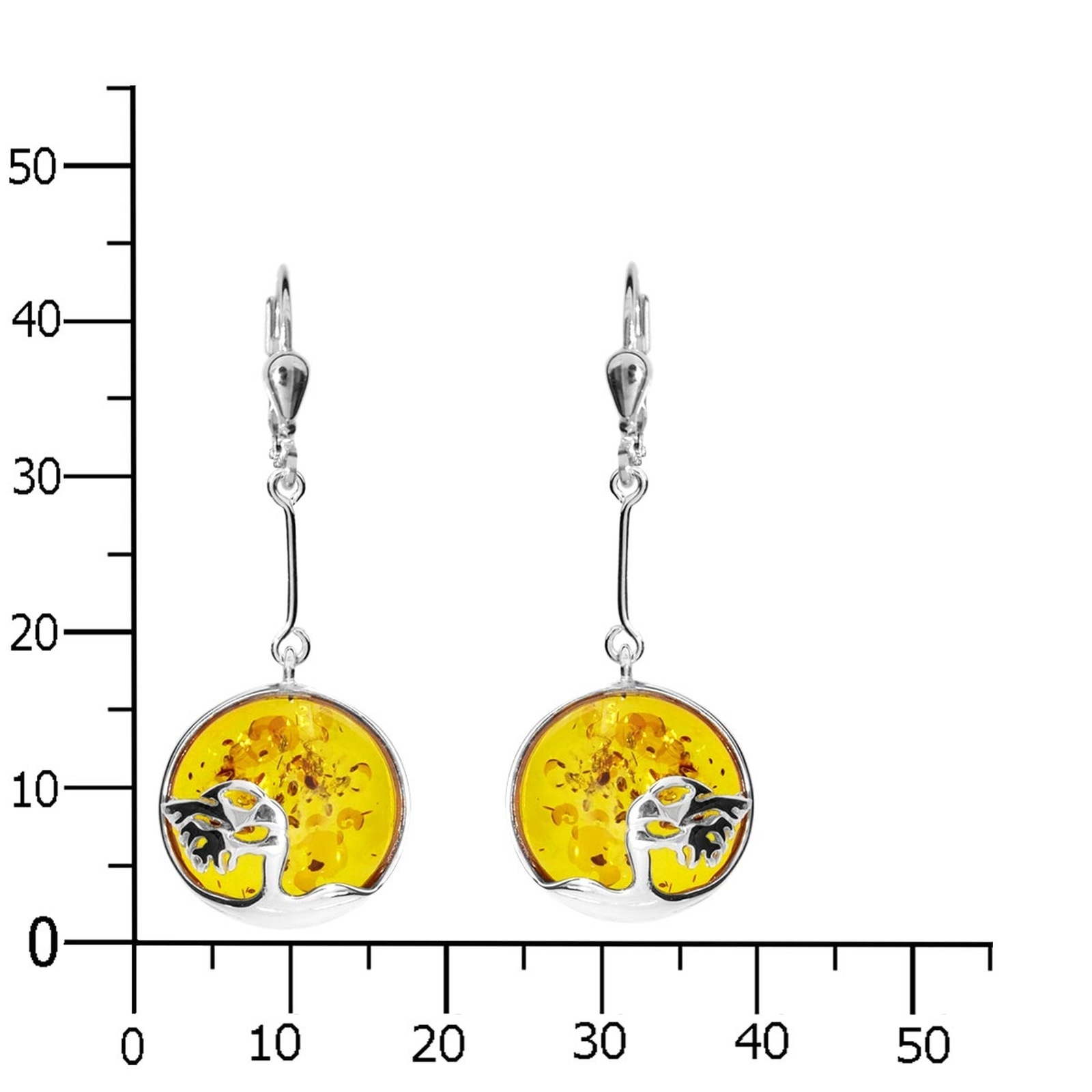 OSTSEE-SCHMUCK Paar Ohrhänger »- Windflüchter 16 mm - Silber 925/000 - Bernstein«
