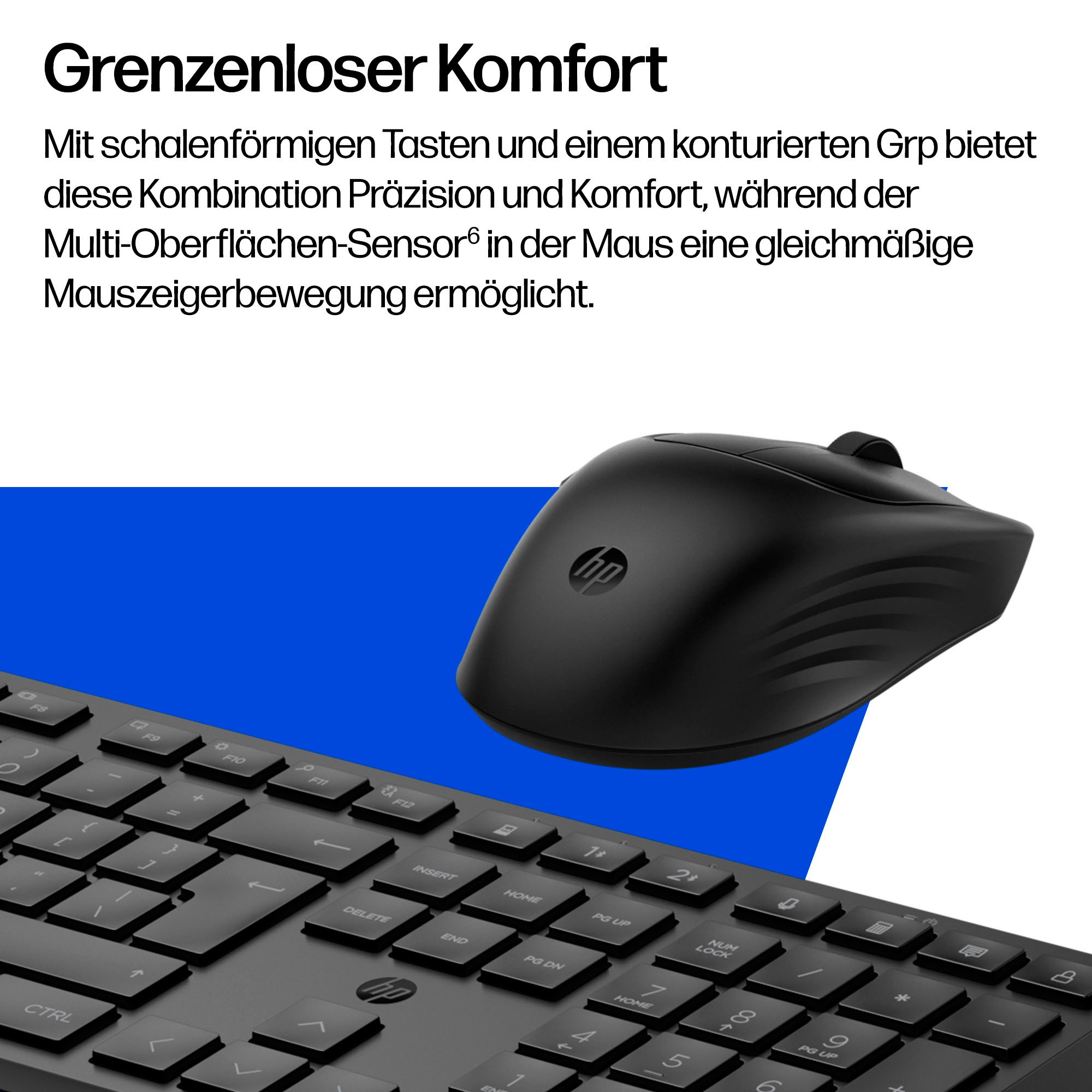 HP Tastatur- und Maus-Set »Kombination aus  Dual-Mode-Maus und-Tastatur für mehrere Geräte 490C«