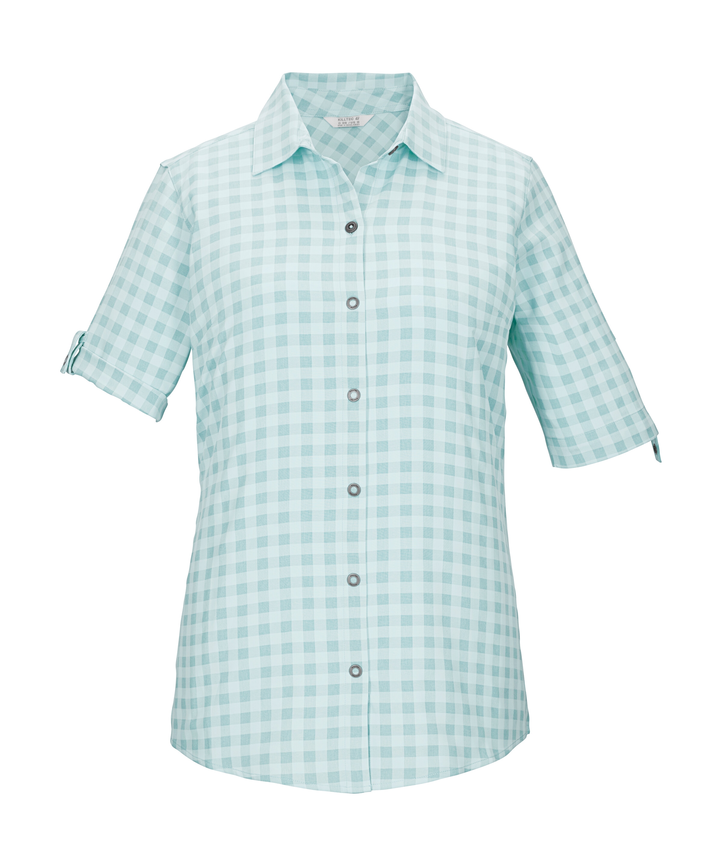 Killtec Funktionshemd »KOS 59 WMN WVN SHRT« Karierte, schnelltrocknende Damenbluse mit fixierbaren Ärmeln