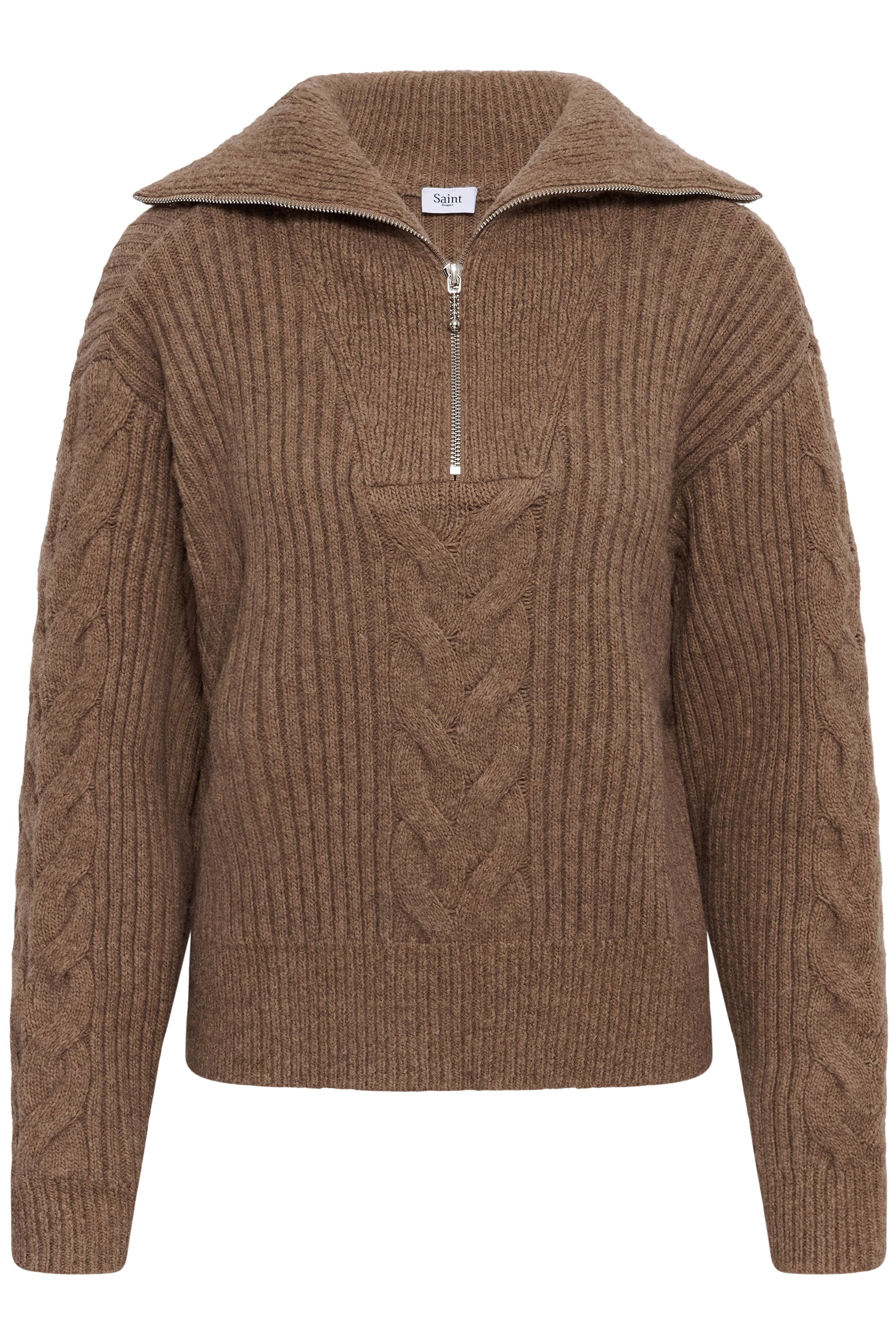 Saint Tropez Troyer »TalmaSZ Pullover« Materialmix, Regular fit, Zopfstrickmuster