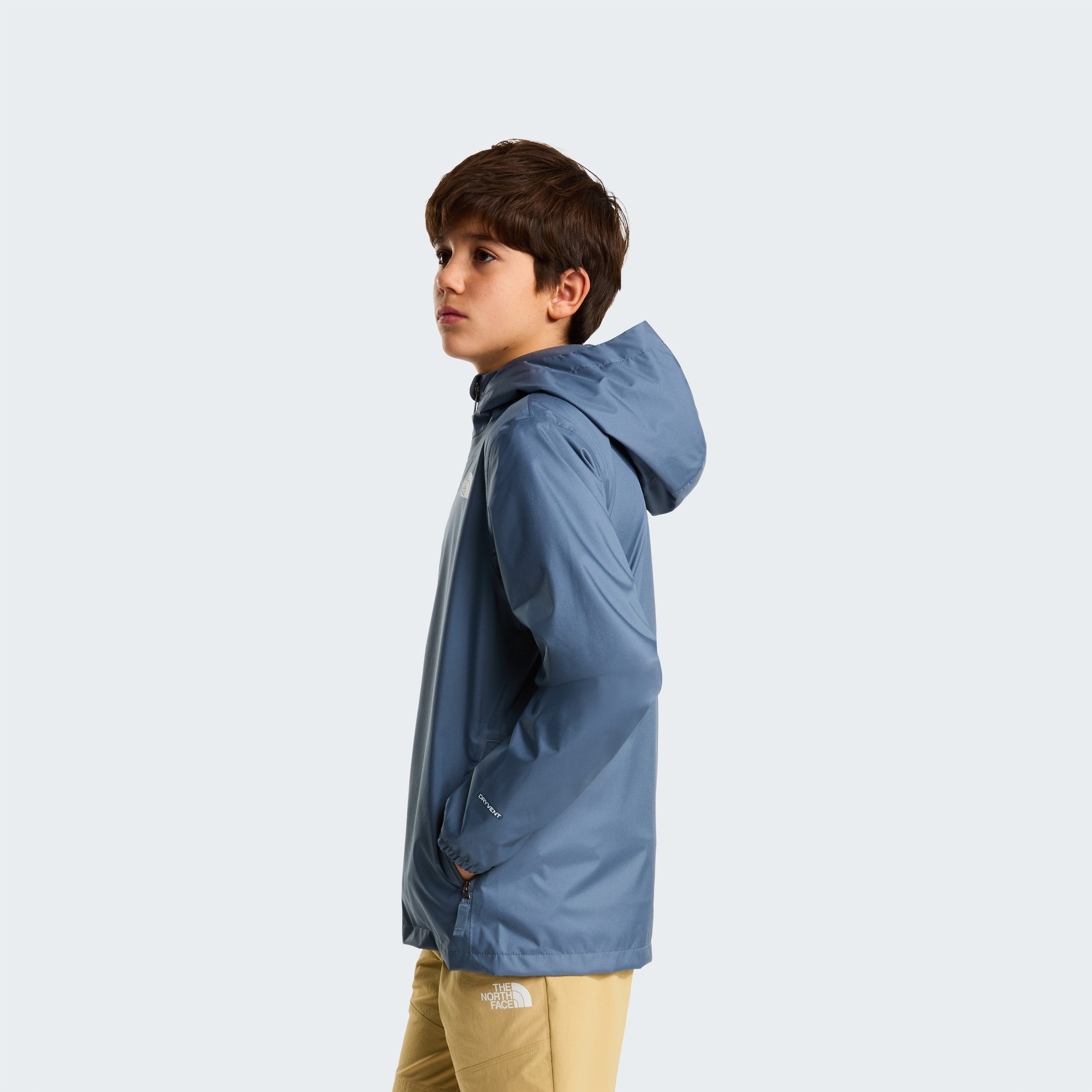 The North Face Regenjacke »TEEN ZIPLINE RAIN JACKET« für Jugendliche, mit fester Kapuze, mit RV-Garage