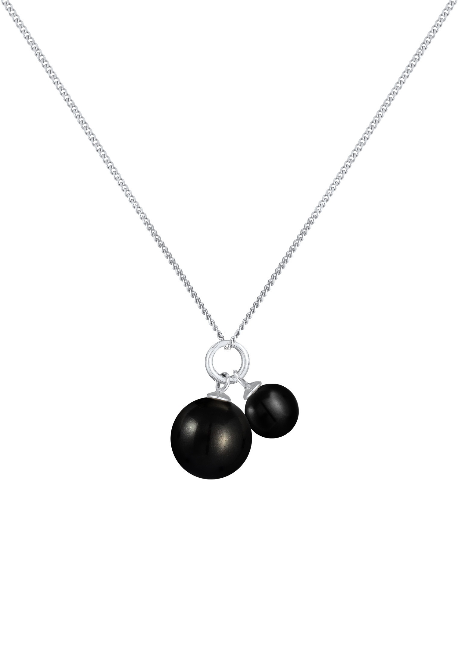 Nenalina Silberkette »Halskette Synthetische Perle Rund Klassik 925 Silber«
