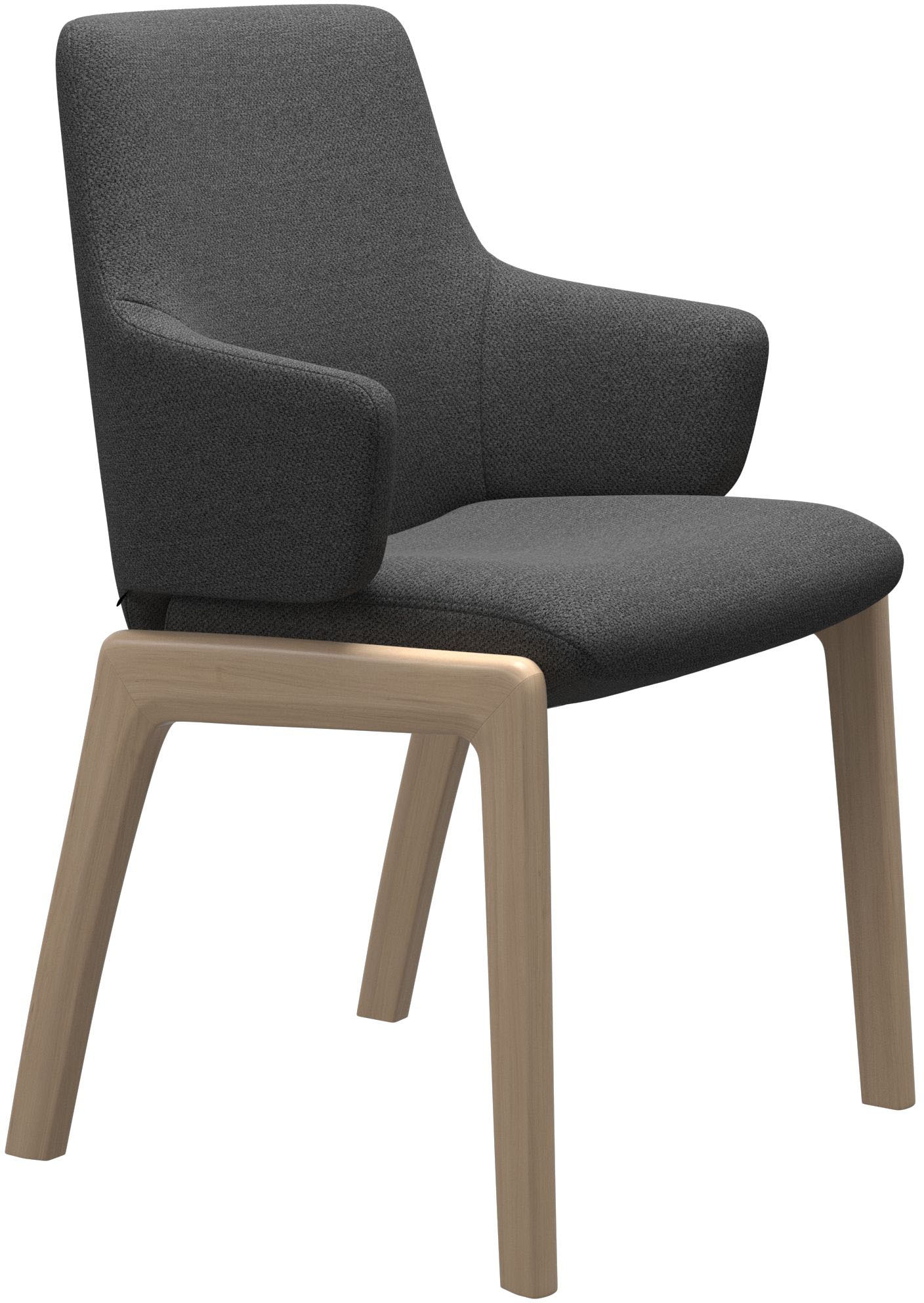 Stressless® Polsterstuhl »Laurel«, ROHLEDER Stoff Q2 FARON, Low Back mit Armlehne, Größe L, mit abgerundeten Beinen in Eiche natur