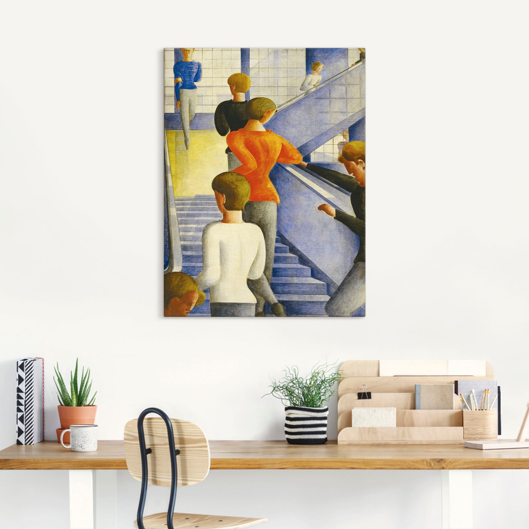 Artland Leinwandbild »Bauhaustreppe. 1932« Gruppen & Familien 1 Stk. tlg. auf Holzrahmen gespannt
