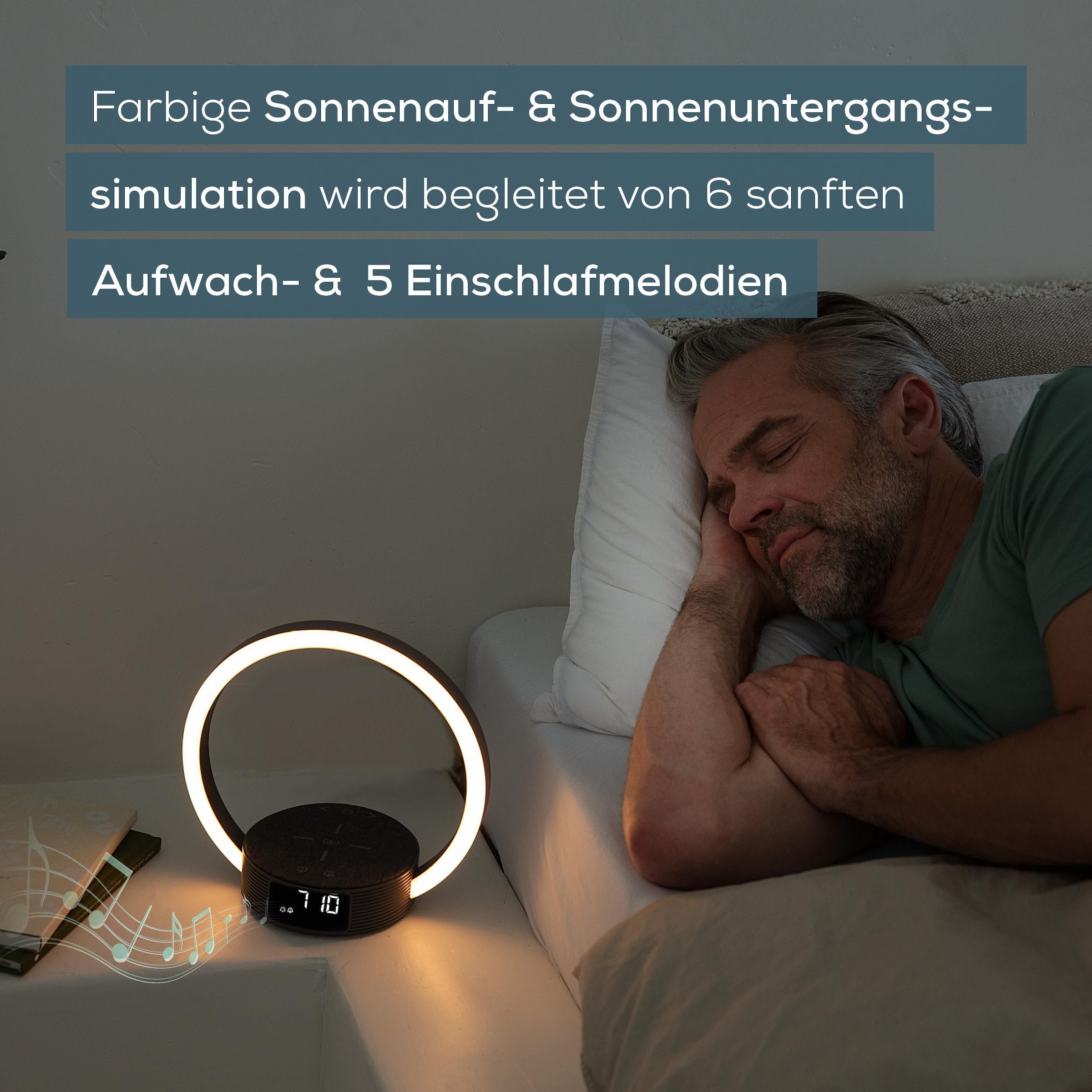 BEURER Tageslichtwecker »WL 65 Wake up+Charge mit Schnellladestation, Wecker und Leselampe« Natürliches Einschlafen und sanftes Aufwachen