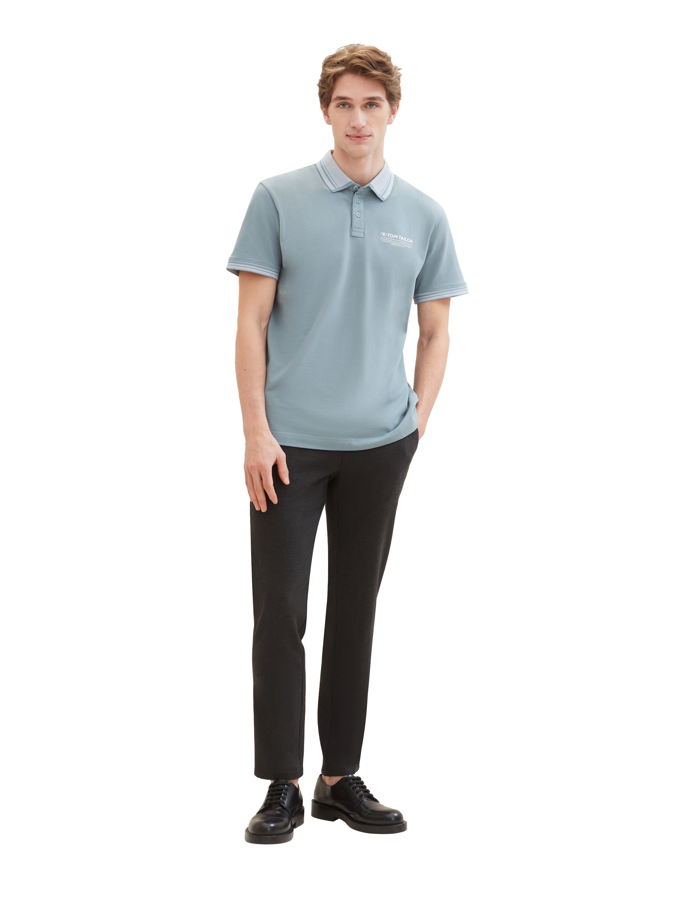 TOM TAILOR Poloshirt, mit Logo-Schriftzug auf der Brust