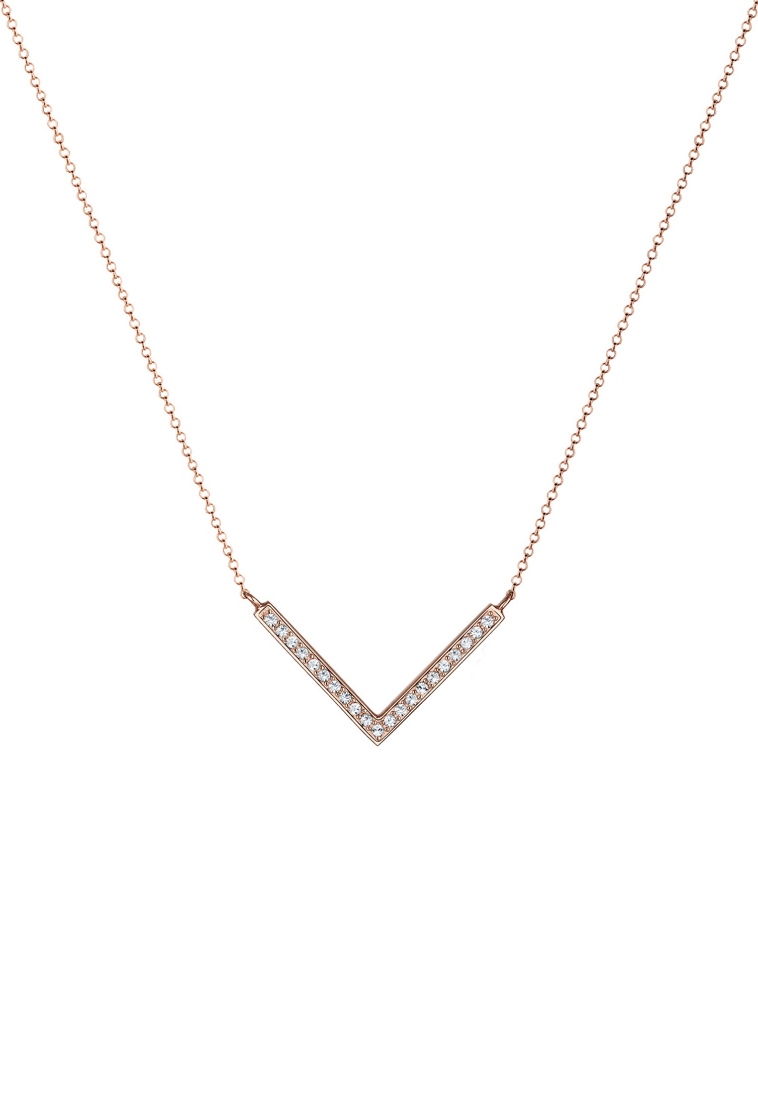 Elli Silberkette »Halskette V-Kette Kristalle 925 Silber«