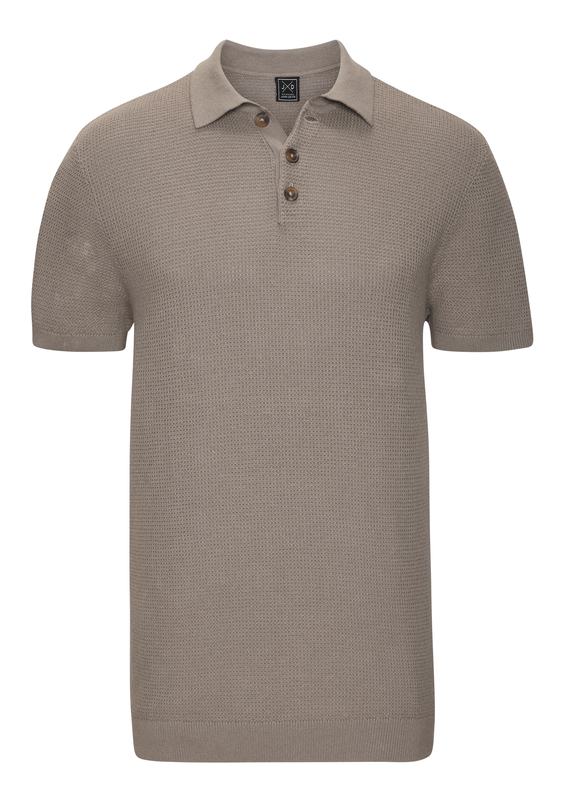 John Devin Poloshirt »- Strick Poloshirt, Regular fit« mit Polokragen und kleiner Knopfleiste