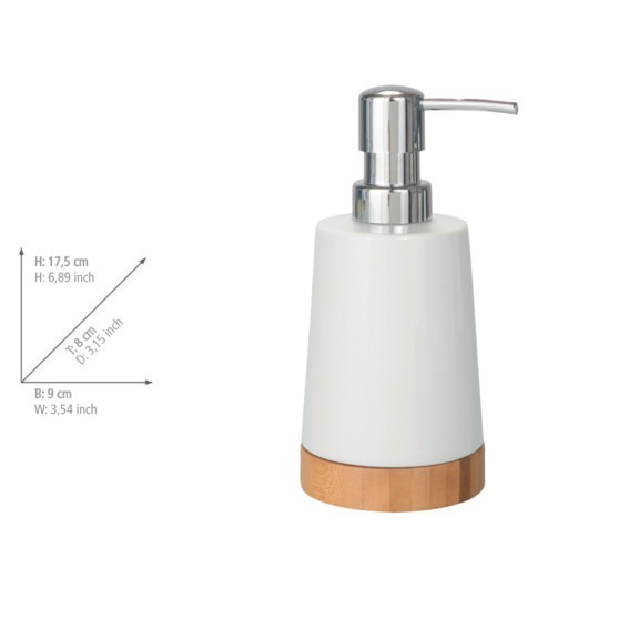 WENKO Seifenspender »Bamboo«, (1 tlg.), Keramik, 330 ml