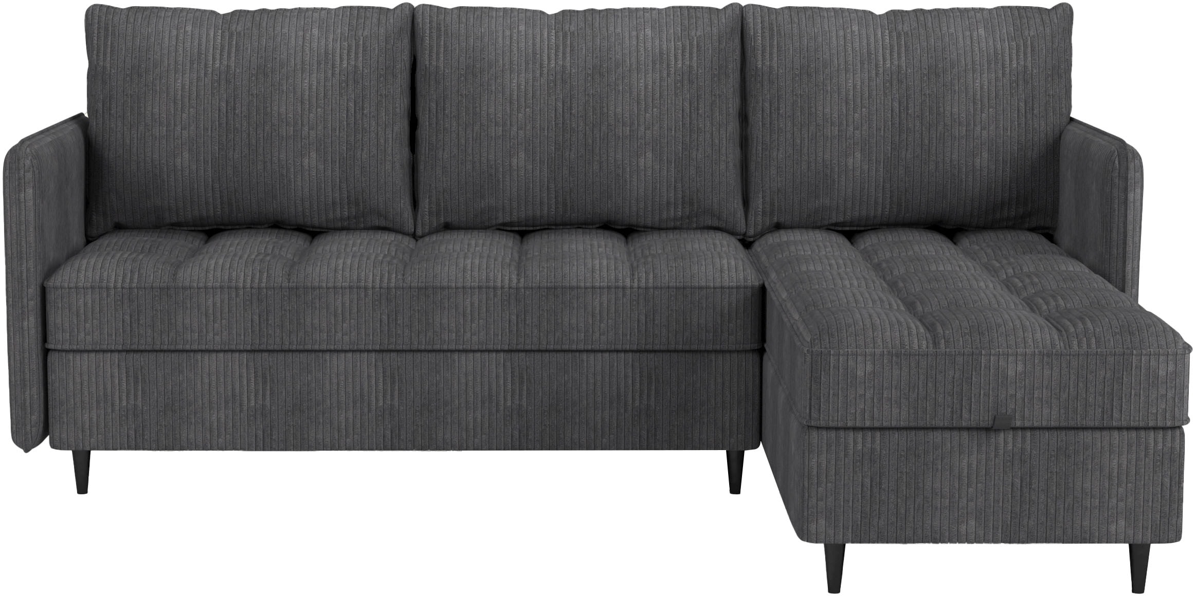 Dorel Home Ecksofa »LINDHUS, L-Form, verschiedene Stellvarianten, Modulsofa« Recamiere, Stauraum, Cord und Chenille-Bezug