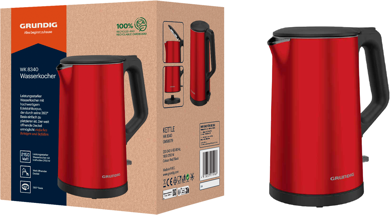 Grundig Wasserkocher »WK 8340«, 1,5 l, 2150 W