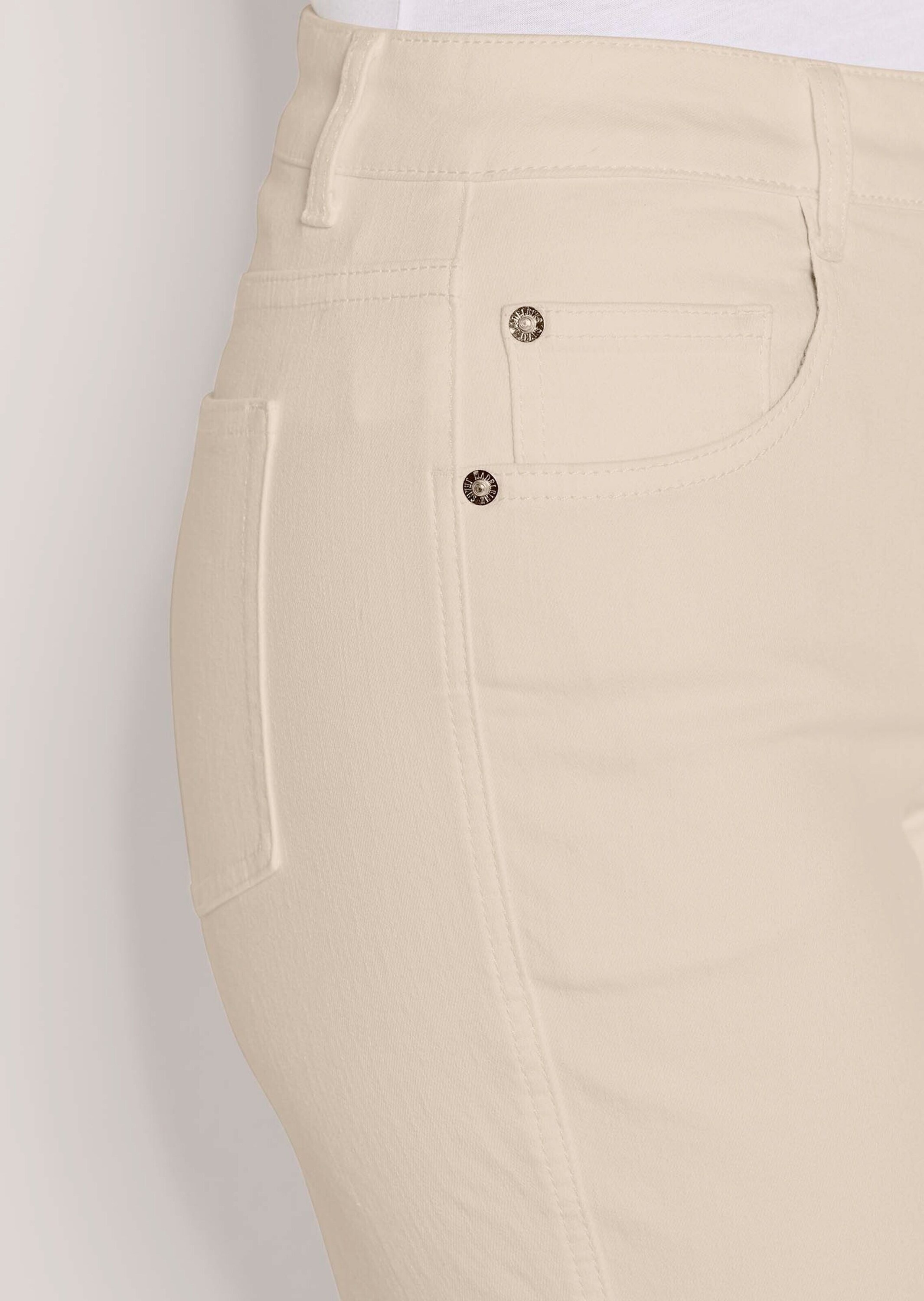 MADELEINE Regular-fit-Jeans »Jeans Baumwollhose mit Saumabnähern« Jeans mit modischem Saumabnäher