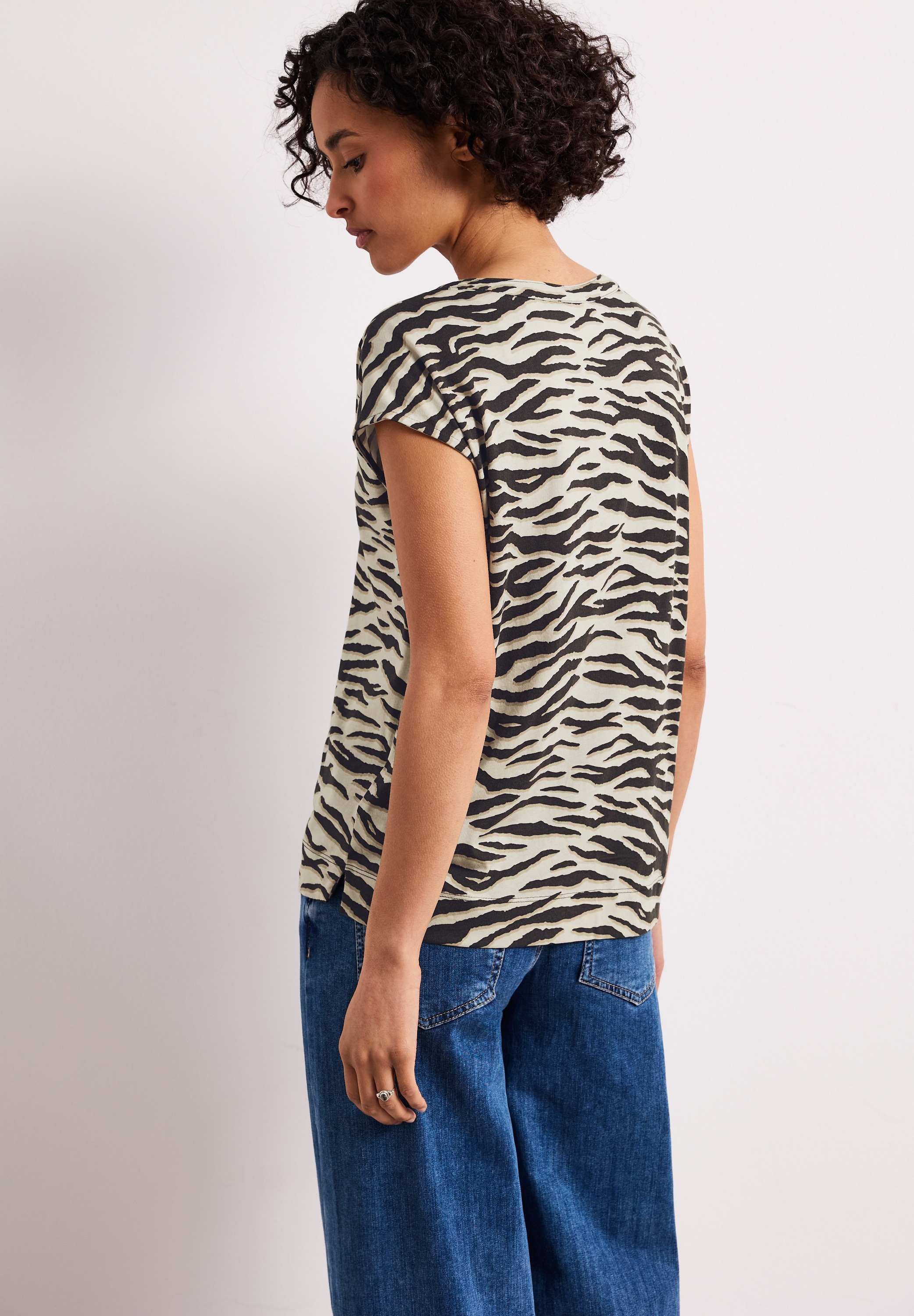 STREET ONE Shirttop Sommershirt im Leo-Look