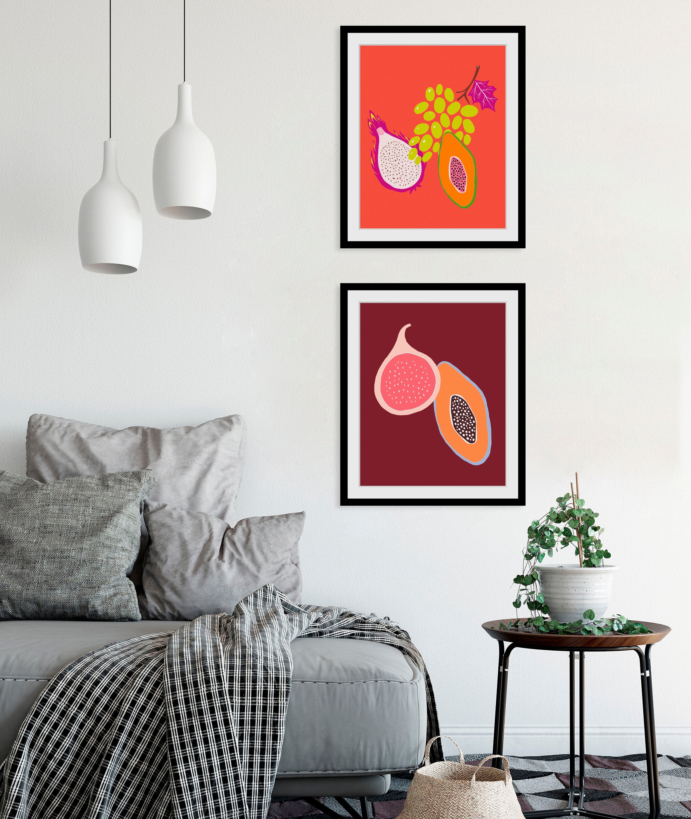 queence Bild »Neele«, Obst-Obst Bilder-Lebensmittel-Essen-Kunst-Figuren, (1 St.), HD Premium Poster-Druck inkl. Holzrahmen