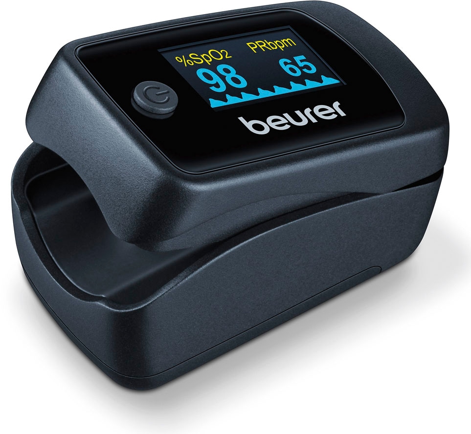 BEURER Pulsoximeter »PO 45, Sauerstoffsättigung ohne Blutabnahme messen« mit einer Symbolanzeige auf dem Farbdisplay