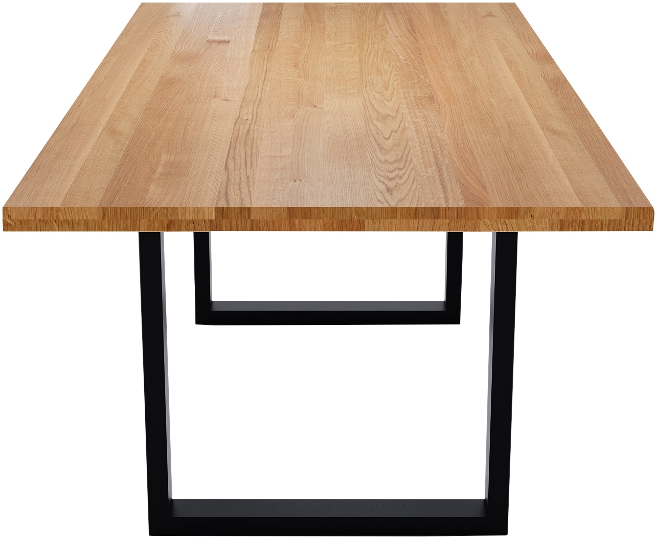 massivline&more Esstisch »Jakarta, Küchentisch, Tisch, Esstisch, Holztisch«, (2 St.), Platte massiv, Gestell Metall pulverbeschichtet schwarz