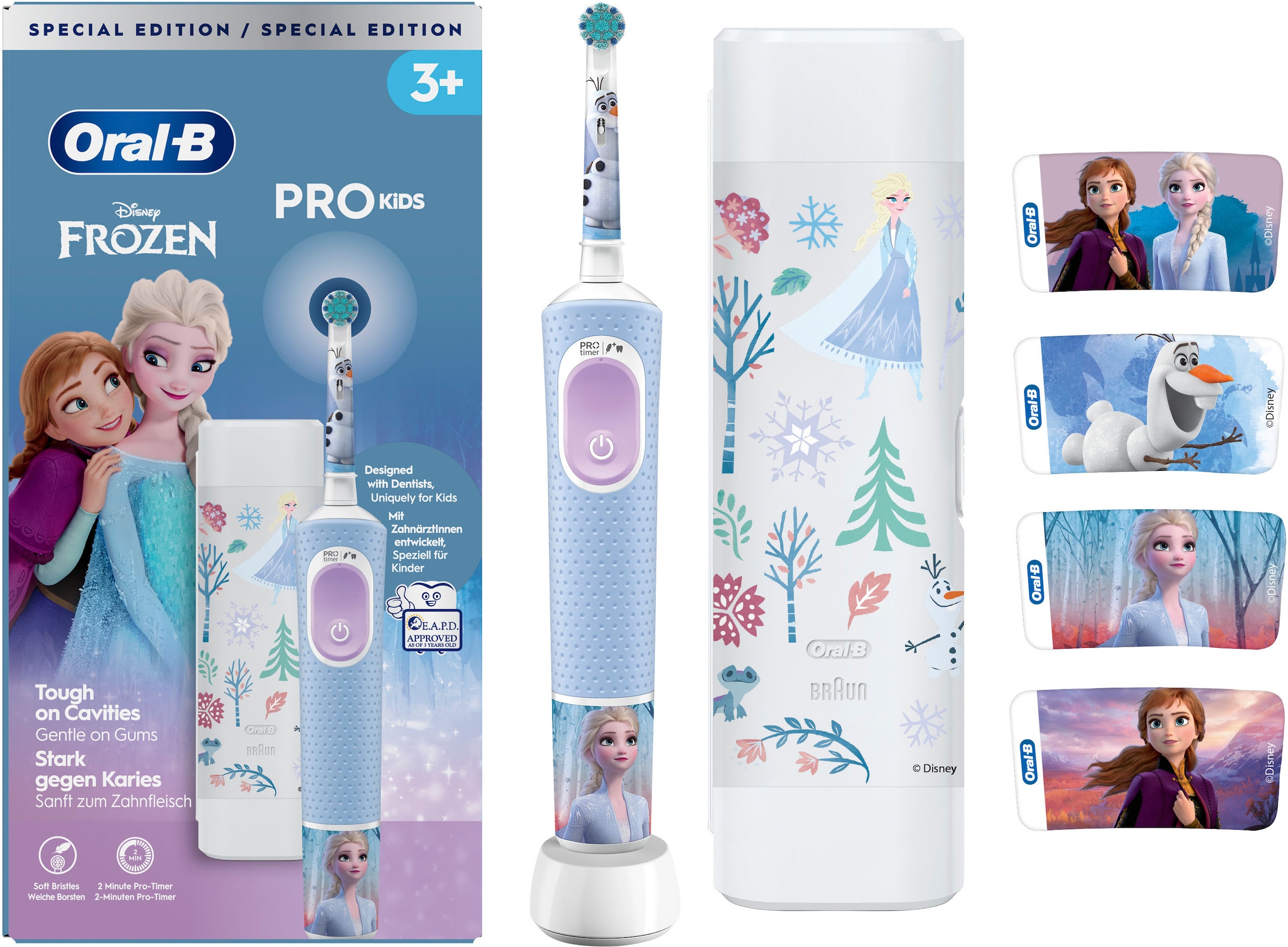 Oral-B Elektrische Zahnbürste »Pro Kids Frozen« 1 Stk. Aufsteckbürsten für Kinder ab 3 Jahren