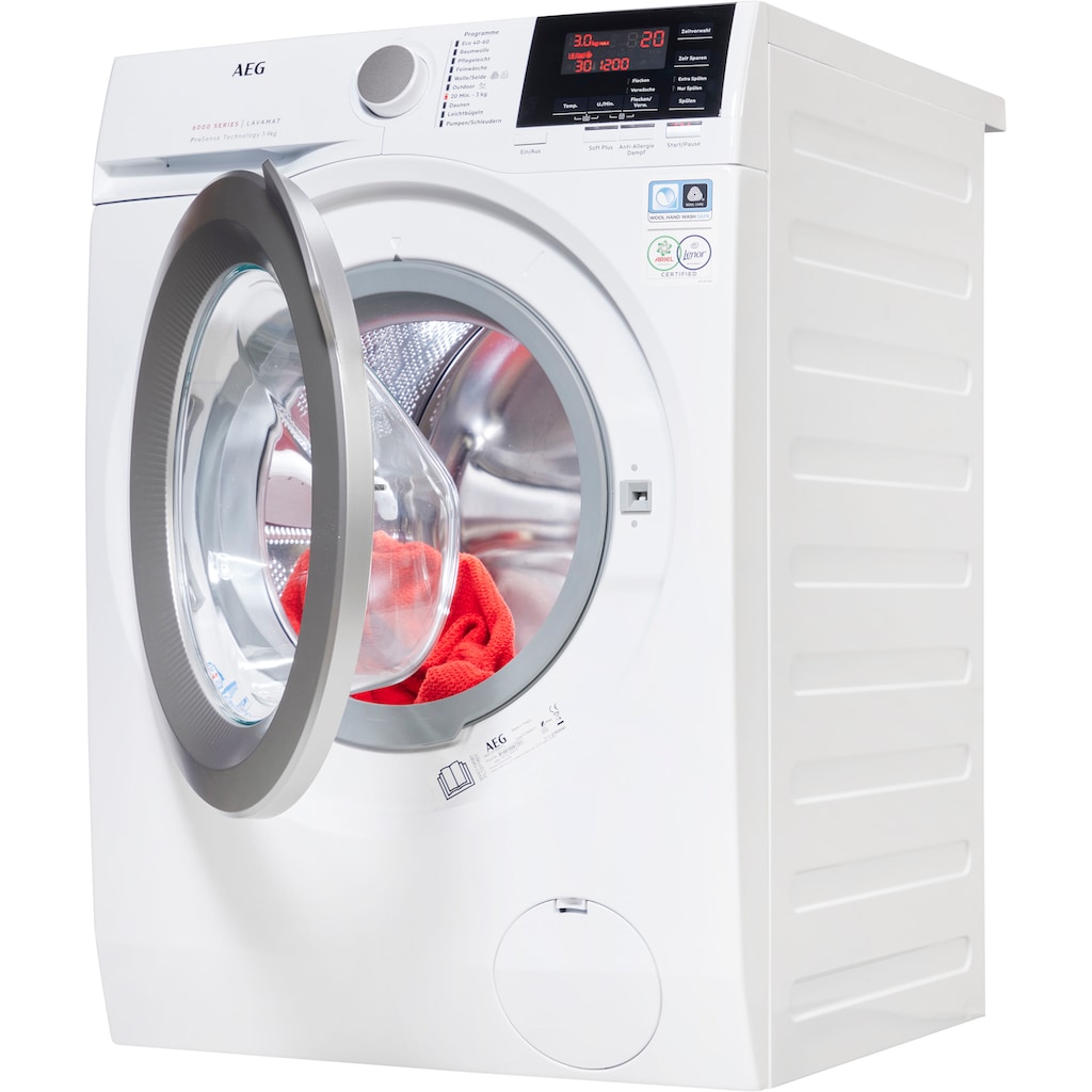 AEG Waschmaschine »L6FB49VFL«, Serie 6000, L6FB49VFL, 9 kg, 1400 U/min, Hygiene-/ Anti-Allergie Programm mit Dampf