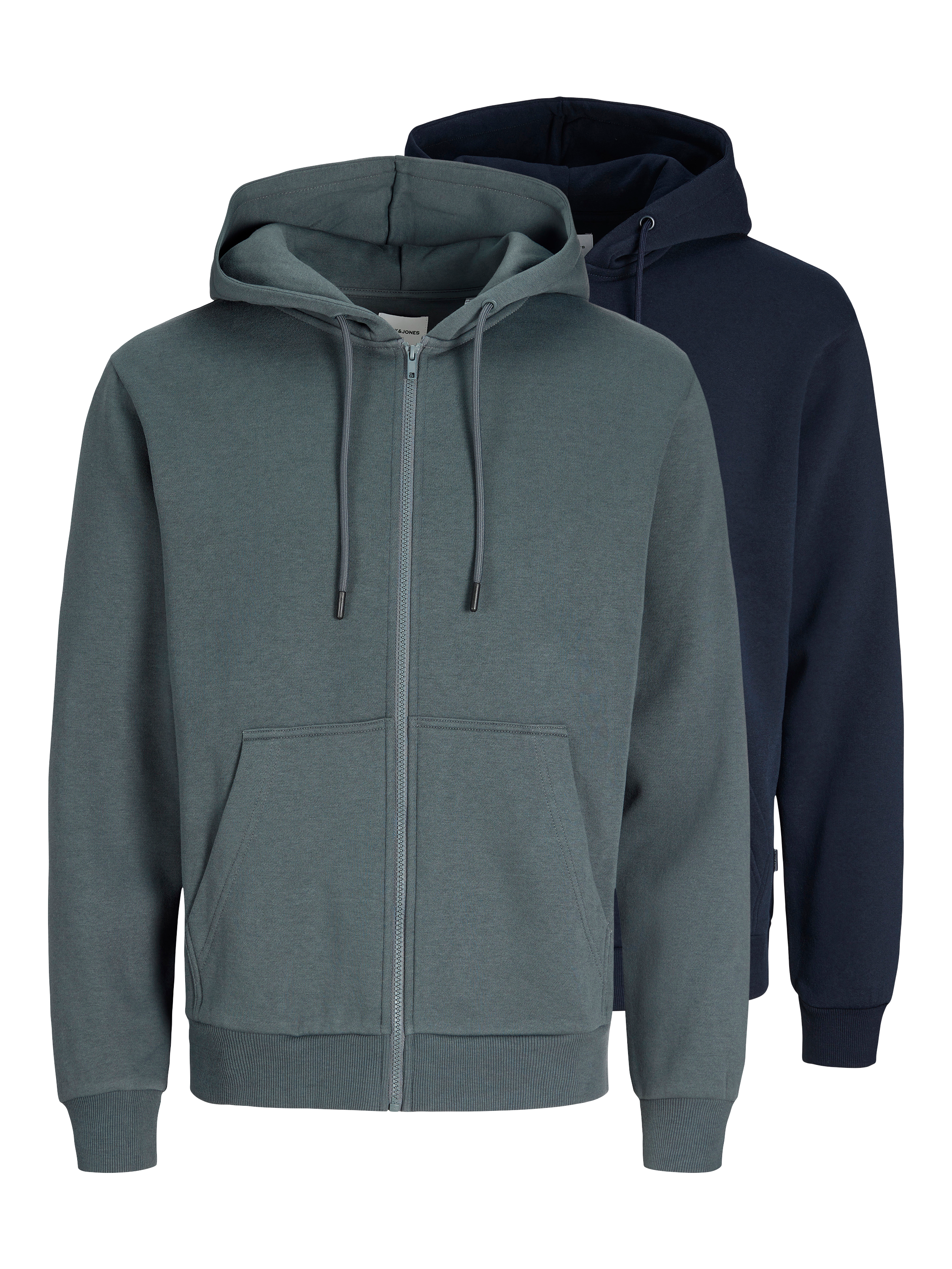 Jack & Jones Kapuzensweatjacke »JJEBRADLEY SWEAT ZIP HOOD 2PK MP« Packung, 2 Materialmix,