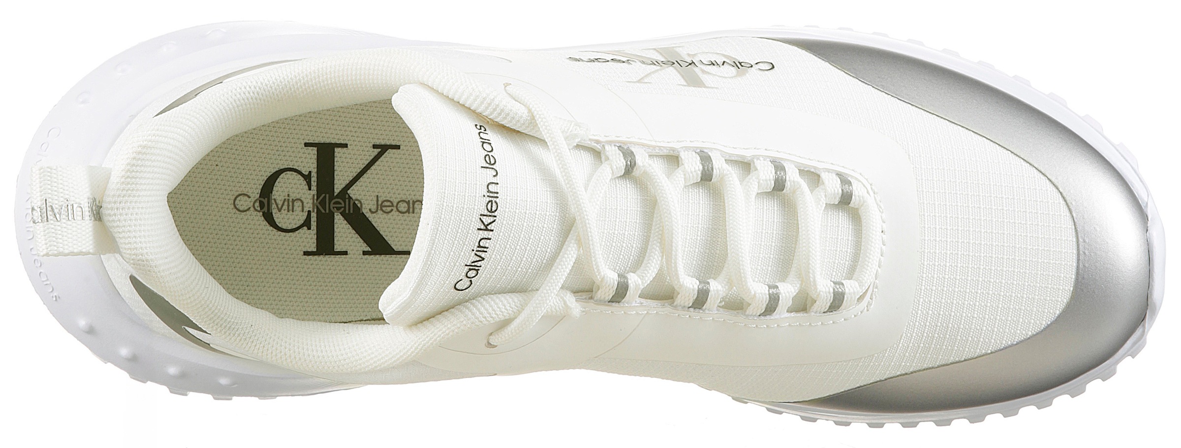 Calvin Klein Jeans Sneaker »EVA RUNNER LOW LACE MIX ML WN«, Freizeitschuh, Halbschuh, Schnürschuh mit leichter Laufsohle