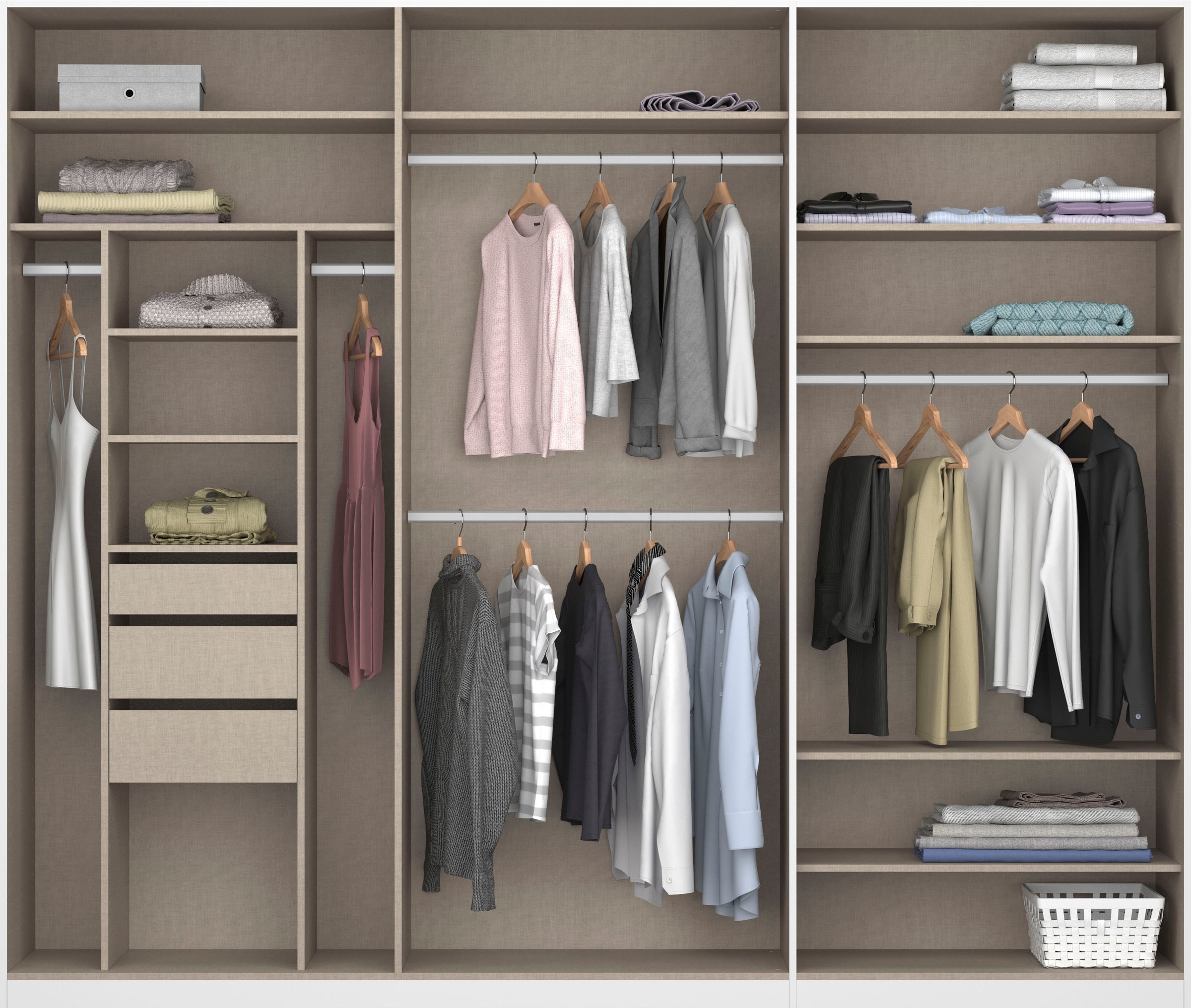 rauch Drehtürenschrank »Kleiderschrank Schrank Garderobe TOPSELLER OTELI inkl. Inneneinteilung«, mit zusätzlichen Einlegeböden, optional mit Spiegel MADE IN GERMANY
