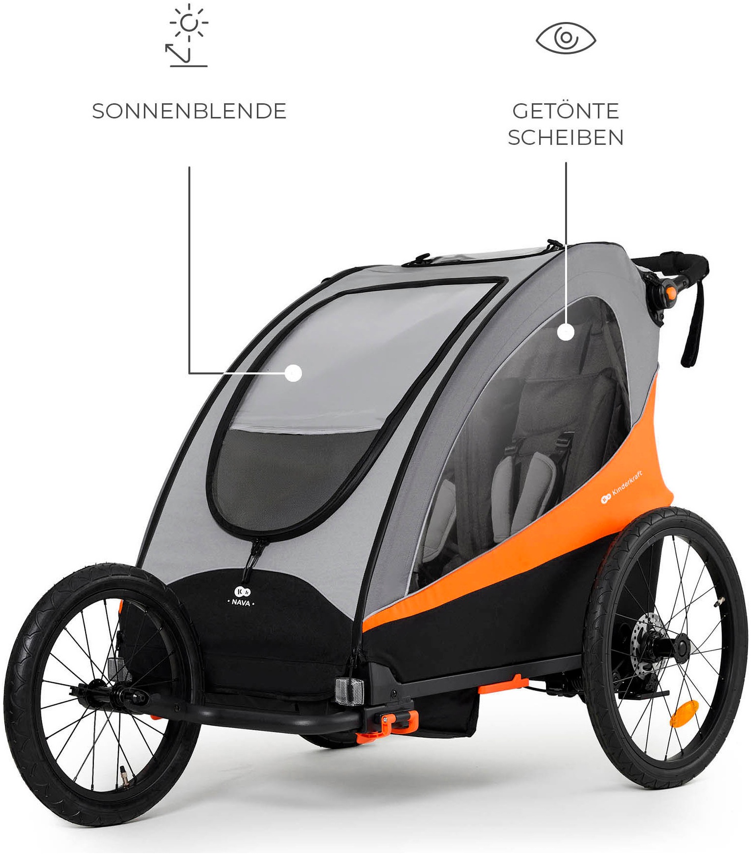 Kinderkraft Fahrradkinderanhänger »NAVA« für 2 Kinder