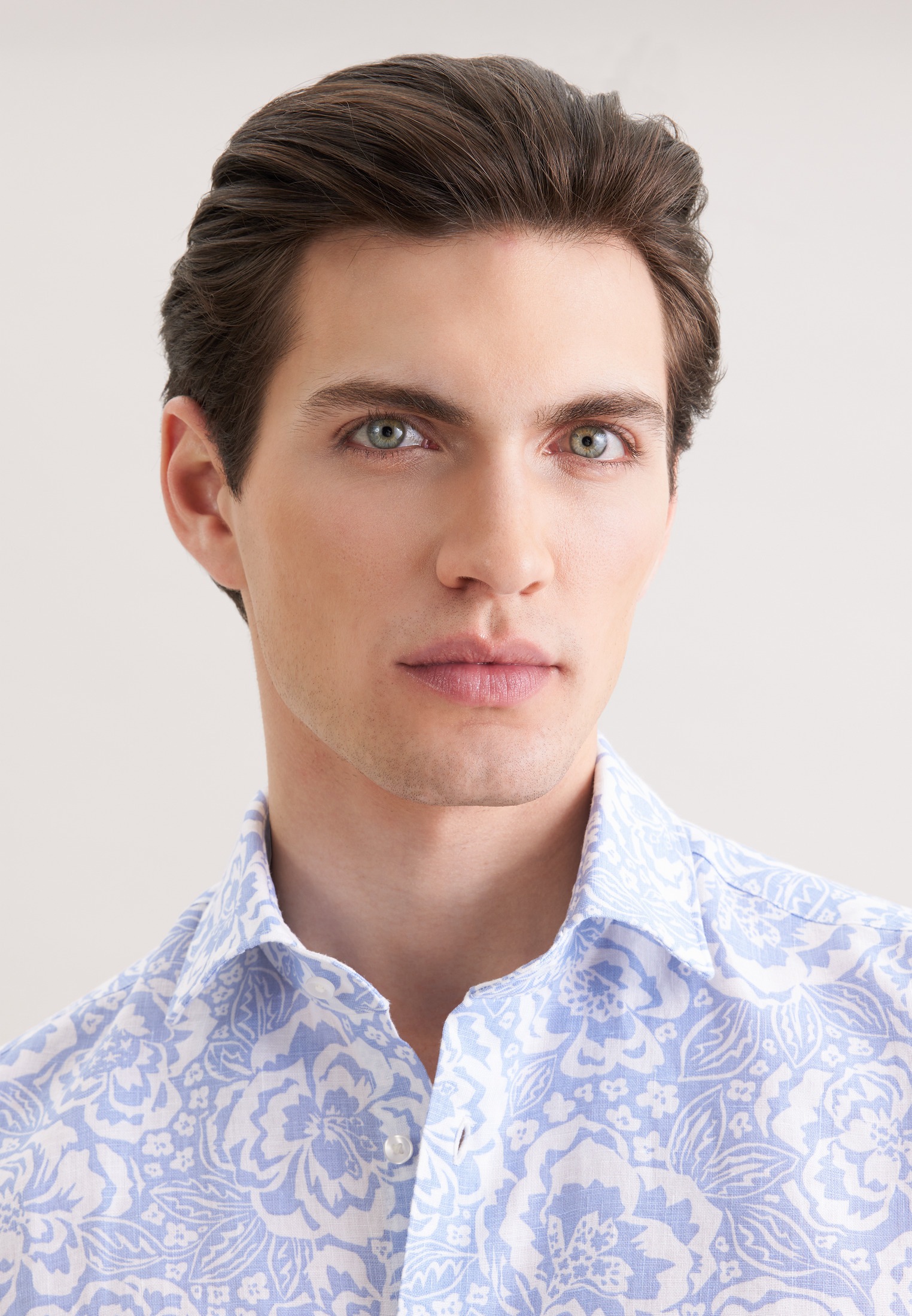 seidensticker Leinenhemd »Schwarze Rose« Slim 1/2 Kentkragen Druck