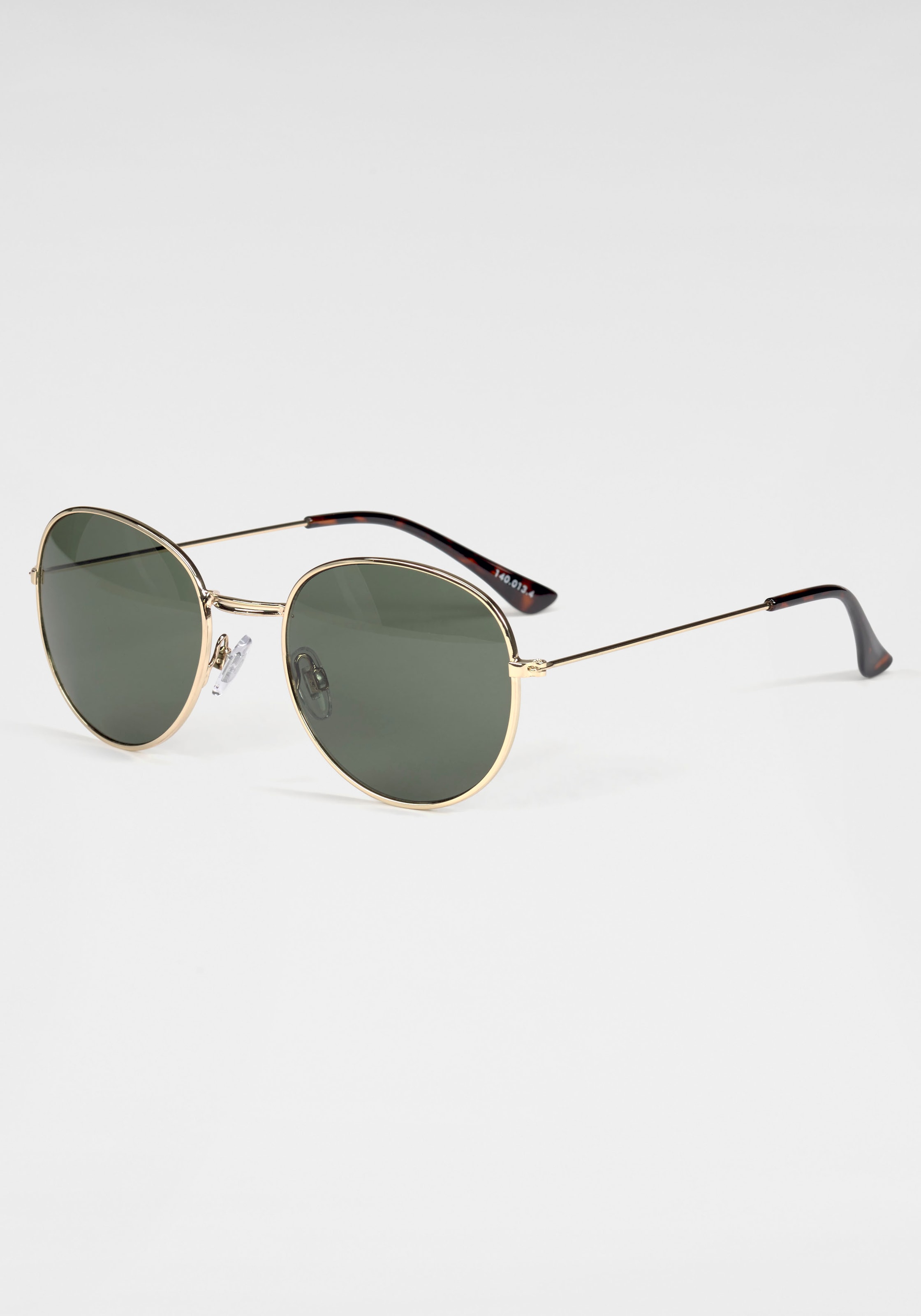 BASEFIELD Sonnenbrille, Klassische runde Metall-Sonnenbrille in gold