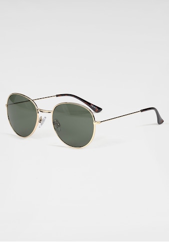 Sonnenbrille, Klassische runde Metall-Sonnenbrille in gold