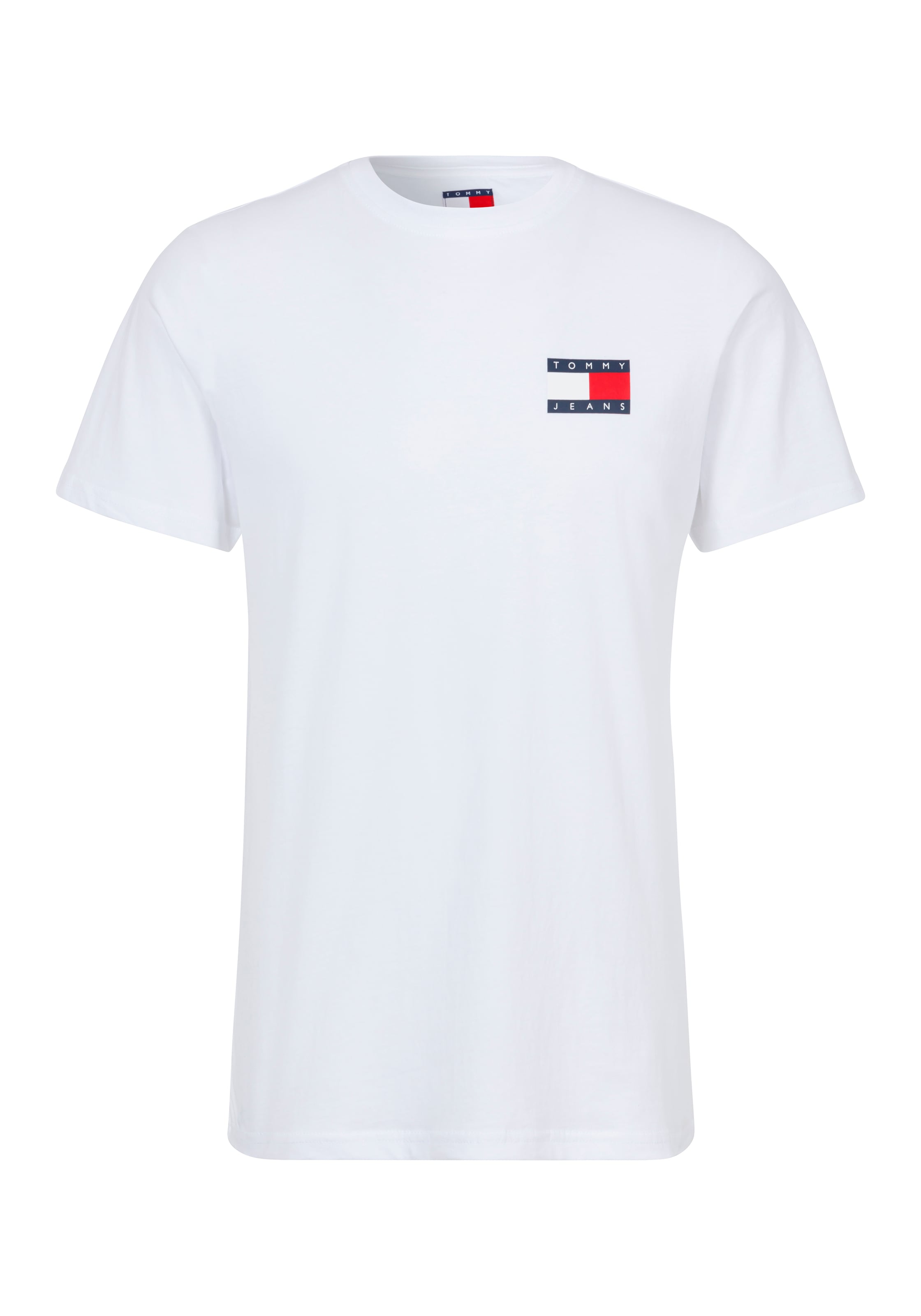 Tommy Jeans T-Shirt »TJM SLIM ESSENTIAL FLAG TEE EXT«, Mit Rundhalsausschnitt
