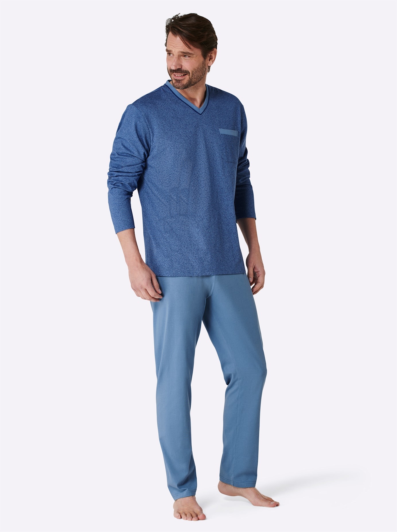 Wäschepur Herren Schlafanzug in blau, Größe 52/54