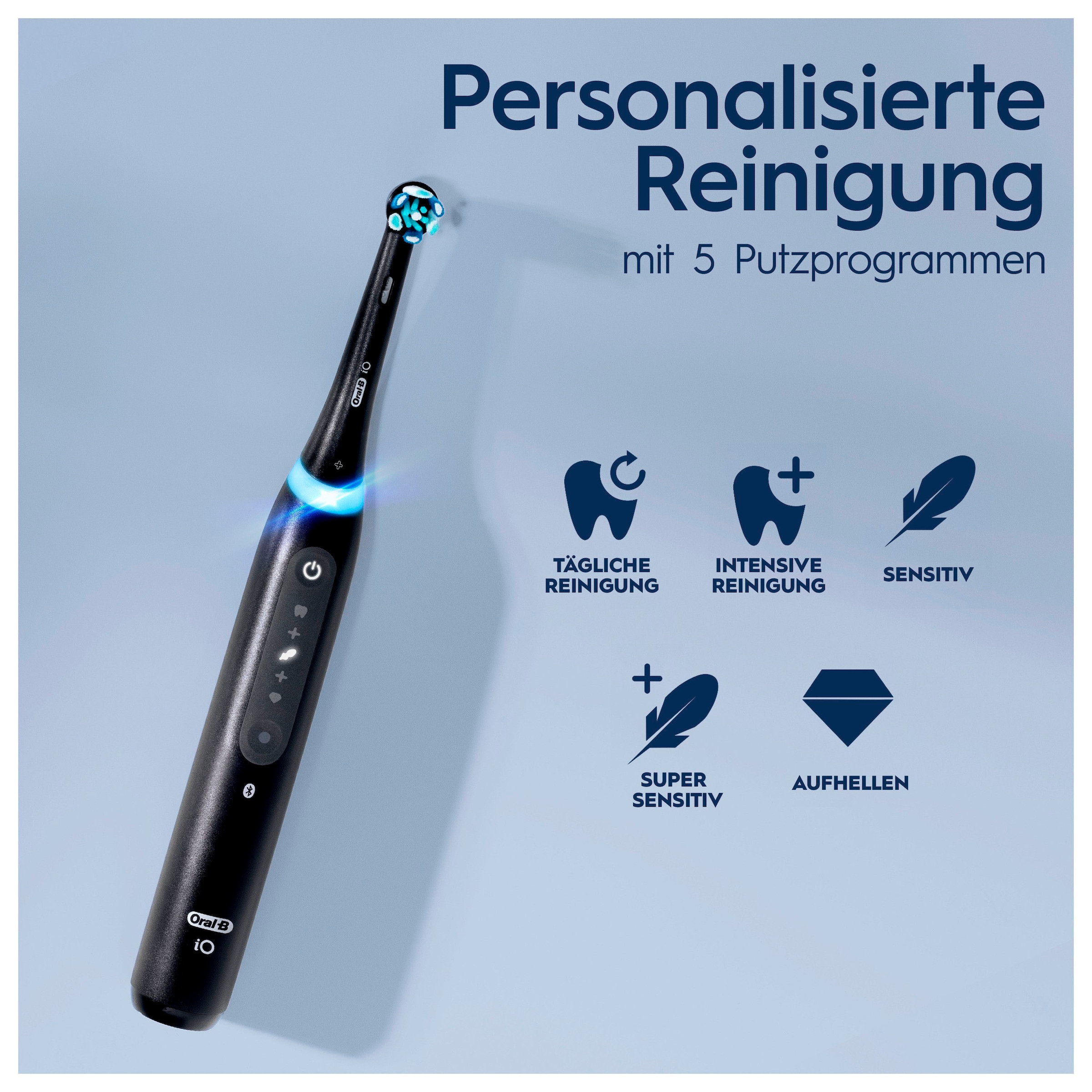 Oral-B Elektrische Zahnbürste »iO 5«, 1 St. Aufsteckbürsten, mit Magnet-Technologie, LED-Anzeige, 5 Putzmodi, Reiseetui