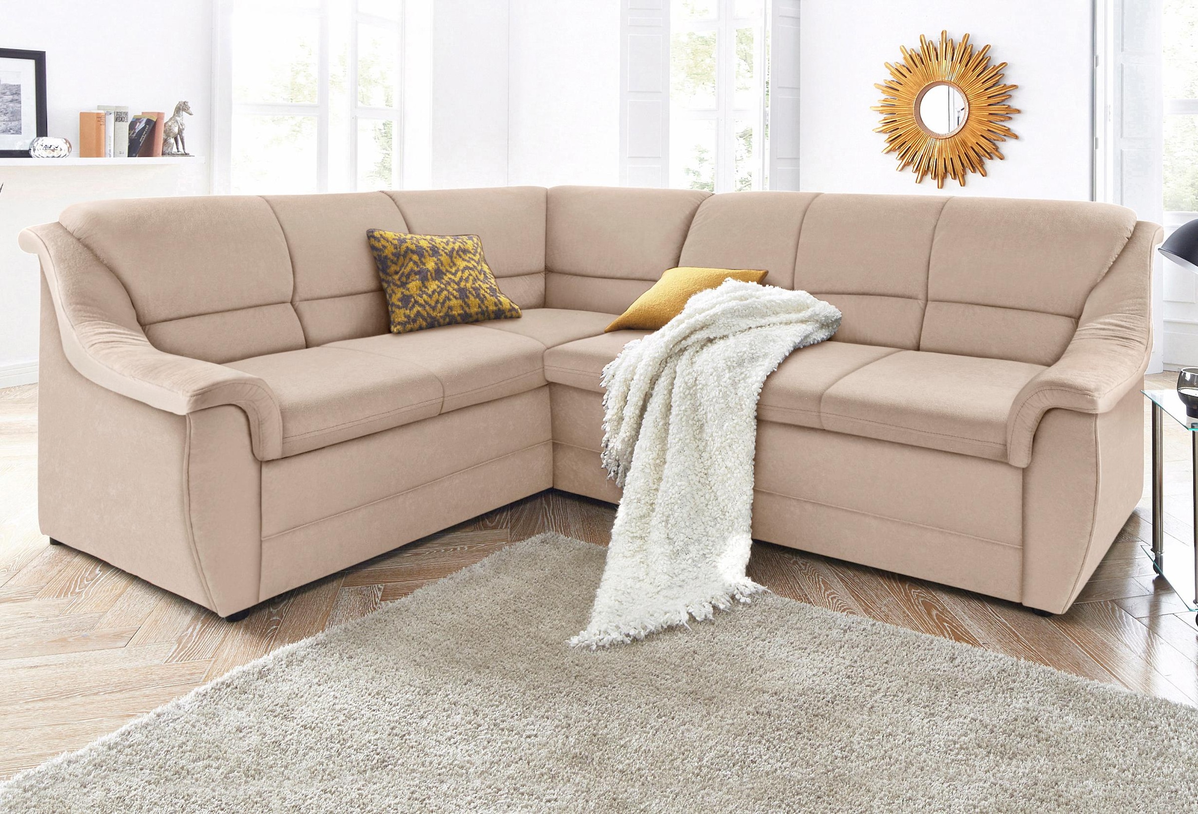 DOMO collection Ecksofa »Lale L-Form«, mit langem Schenkel, wahlweise mit Bettfunktion