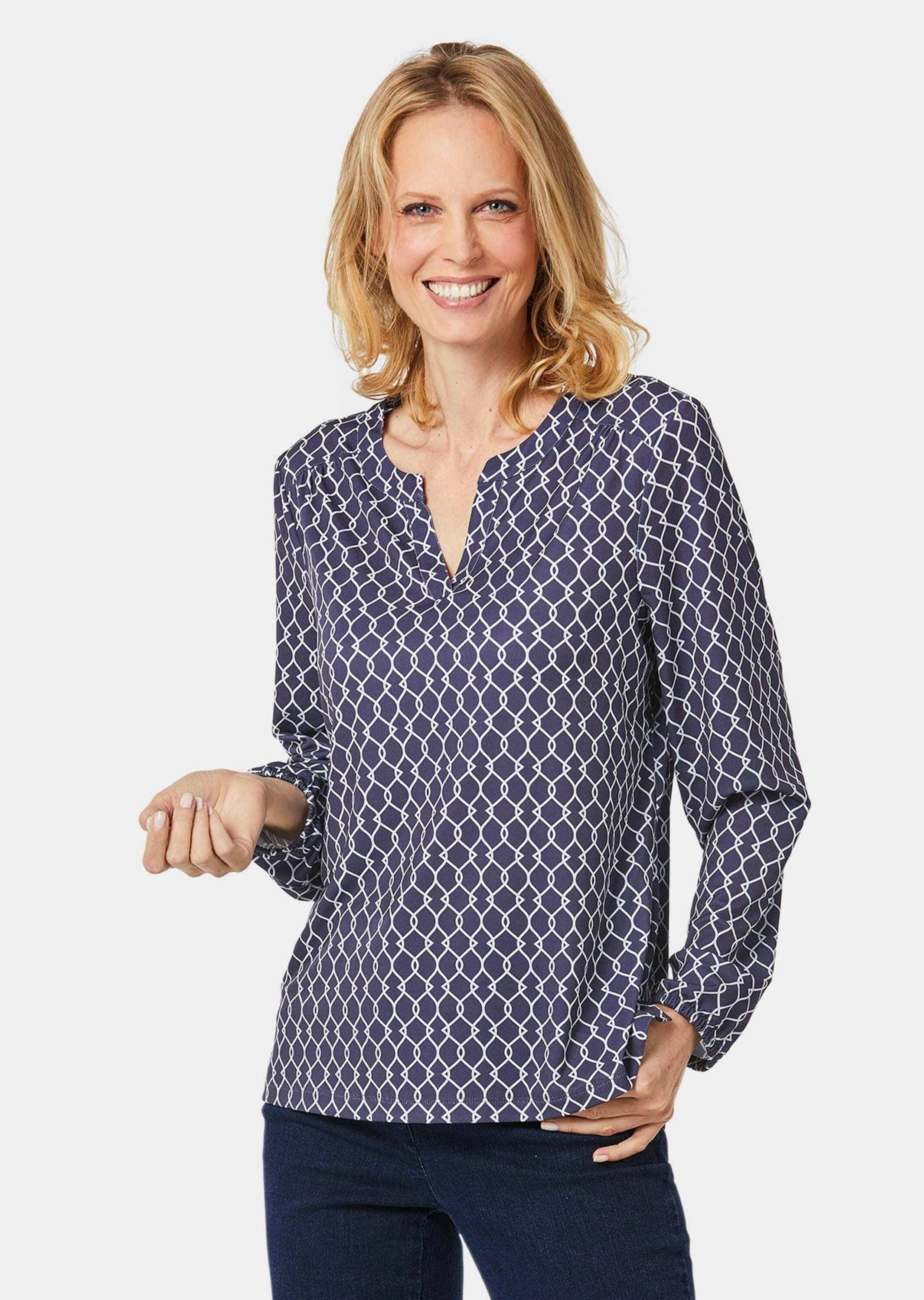 GOLDNER Kurzarmbluse »Jerseybluse Blusenshirt in femininer Form«