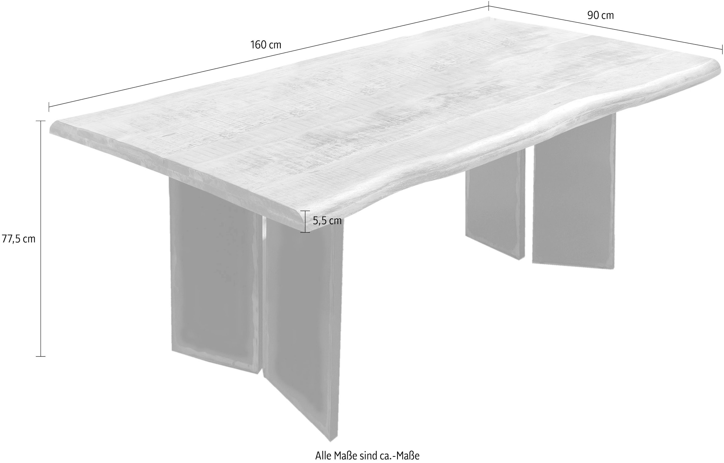 INOSIGN Baumkantentisch 1 Stk. tlg. mit Baumkante wie gewachsen