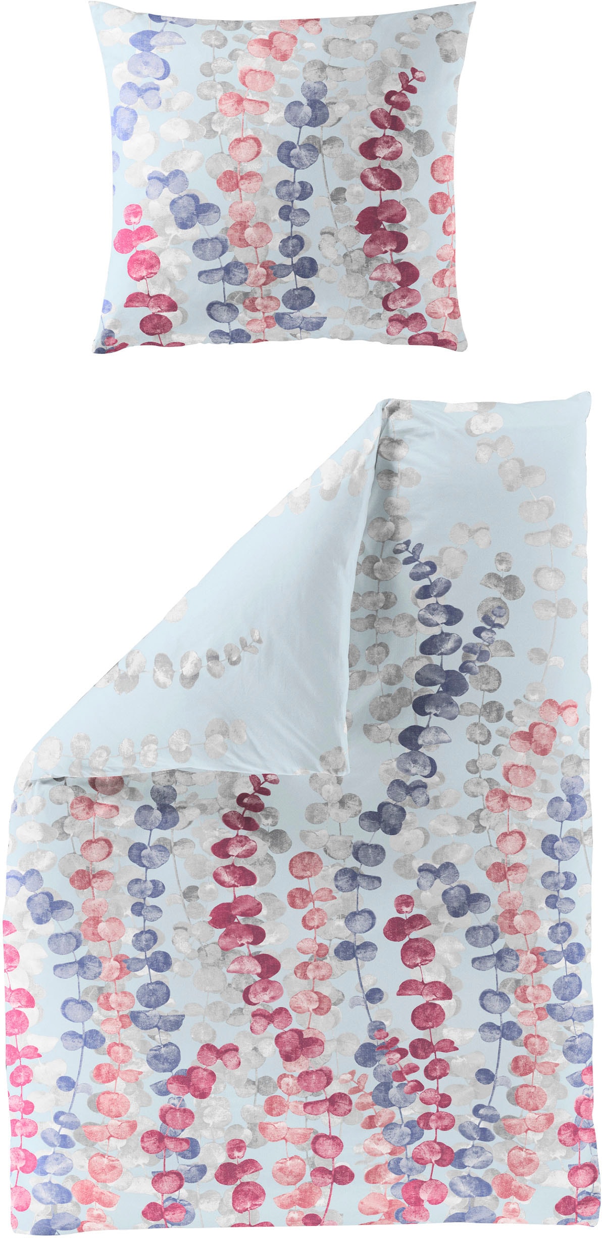 Bierbaum Bettwäsche »3975« 2 Stk. tlg. Mako-Satin in blau, Größe B/L: 80 cm x 80 cm