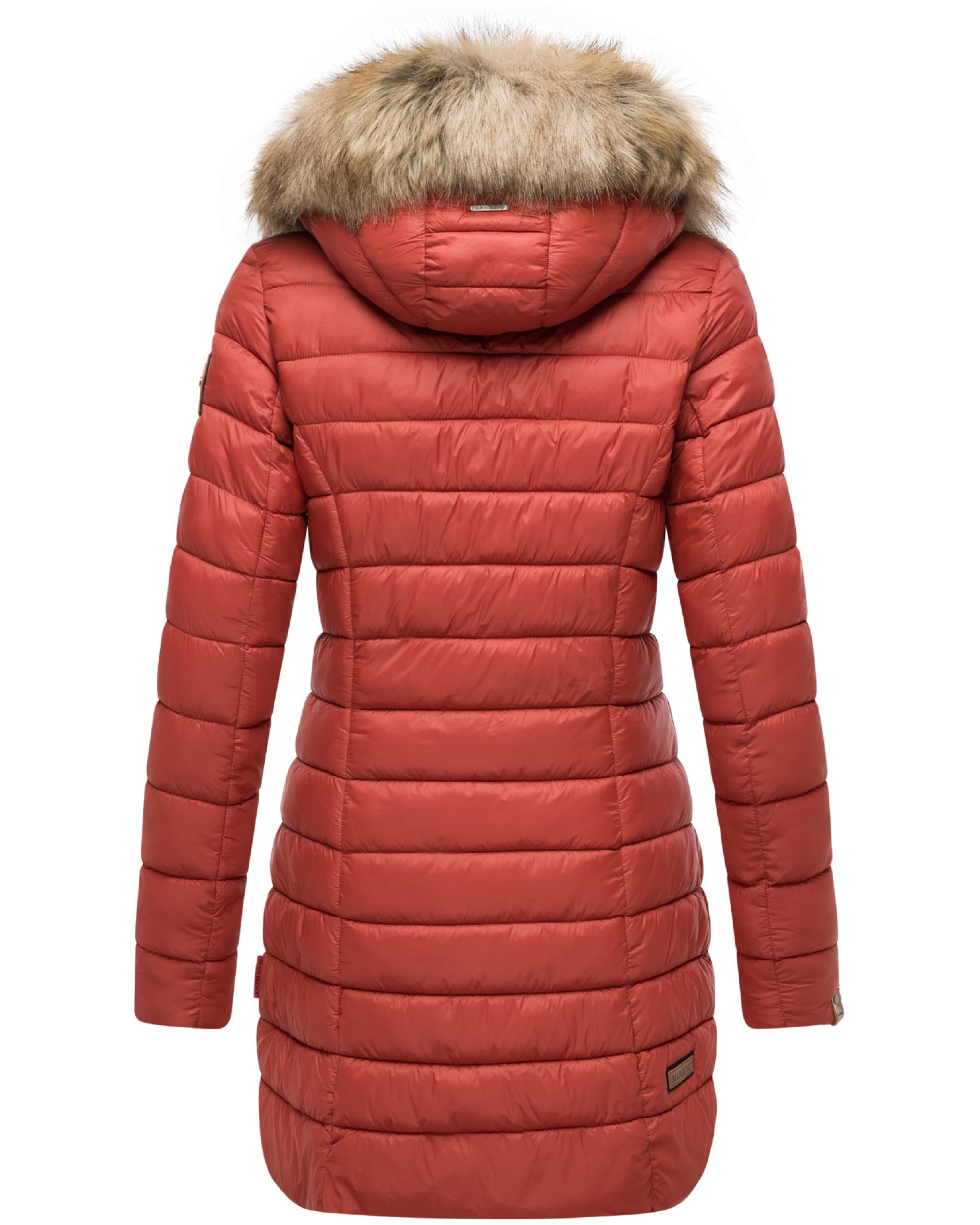 Marikoo Steppmantel »Steppmantel Rose-Stepp«, zeitloser Winterparka mit großer Kunstfellkapuze