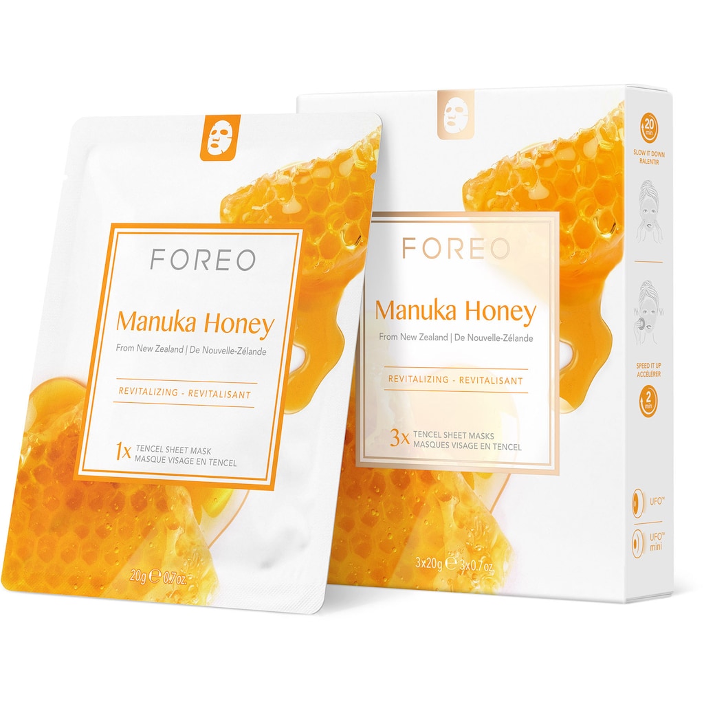FOREO Gesichtsmaske »Farm To Face Collection Sheet Masks Manuka Honey«, (3 tlg.)