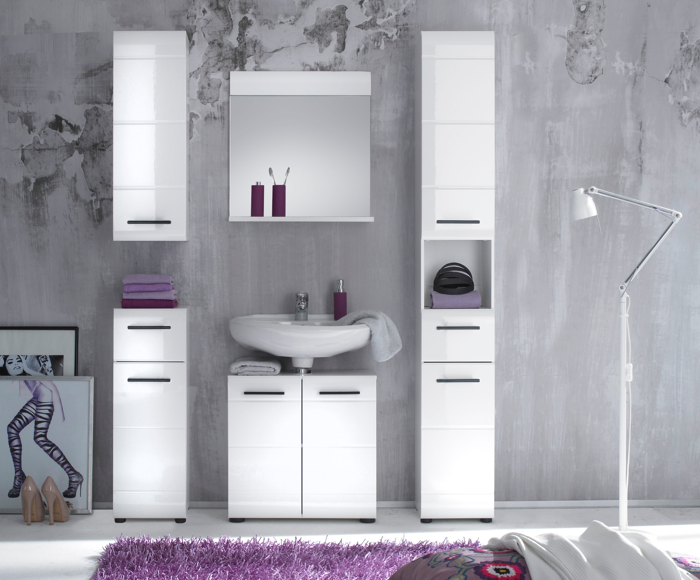 welltime Unterschrank »Sovana« Kommode mit 1 Tür & 1 Schublade - (B/T/H) 30/31/79 cm