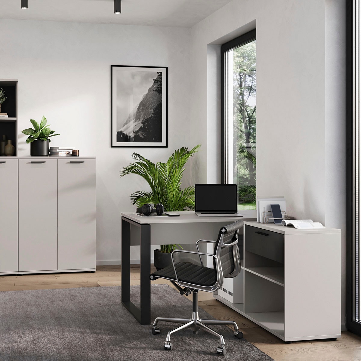 GERMANIA Büro-Set »Fenton«, (2 St.), inkl. Schreibtisch mit integriertem  Sideboard und Aktenschrank kaufen bei OTTO
