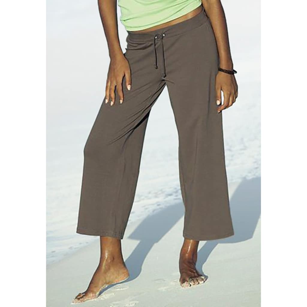 Beachtime 7/8-Strandhose, aus weichem Jersey, Wide-Leg, Jogginghose, Relaxhose