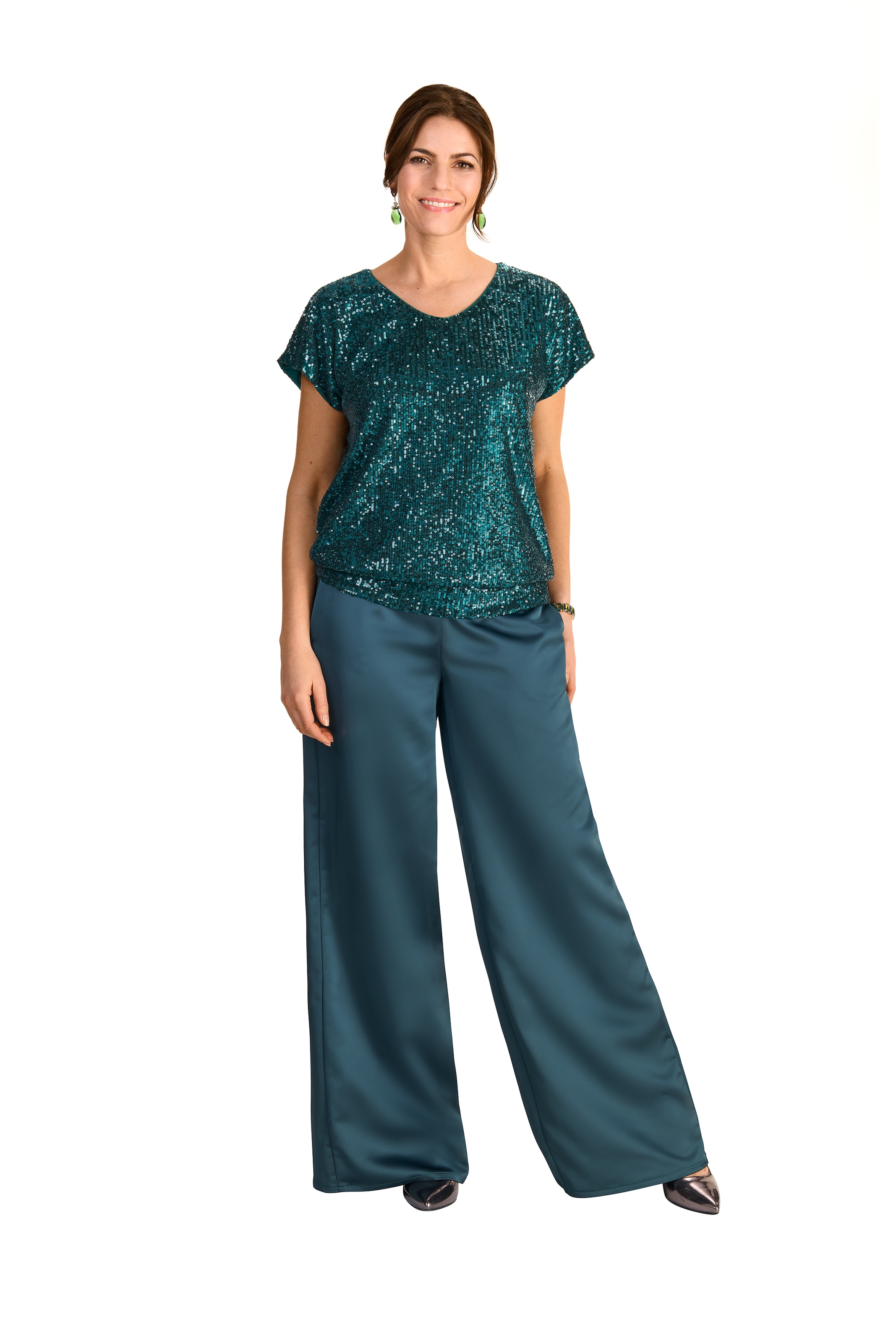 HERMANN LANGE Collection Paillettenshirt