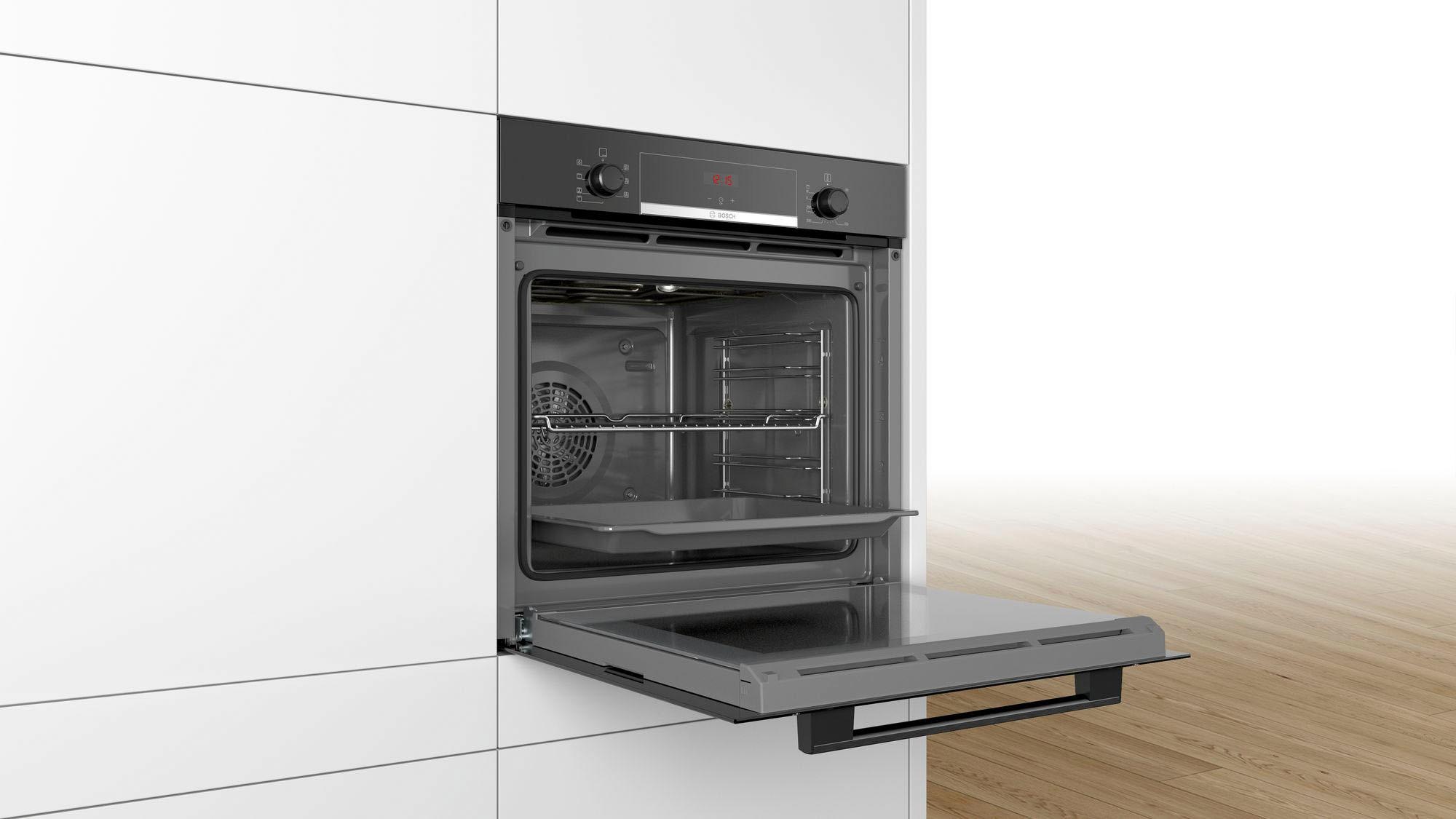 BOSCH Einbaubackofen 4 »HBA533BB1«, mit Teleskopauszug nachrüstbar, ecoClean Direct