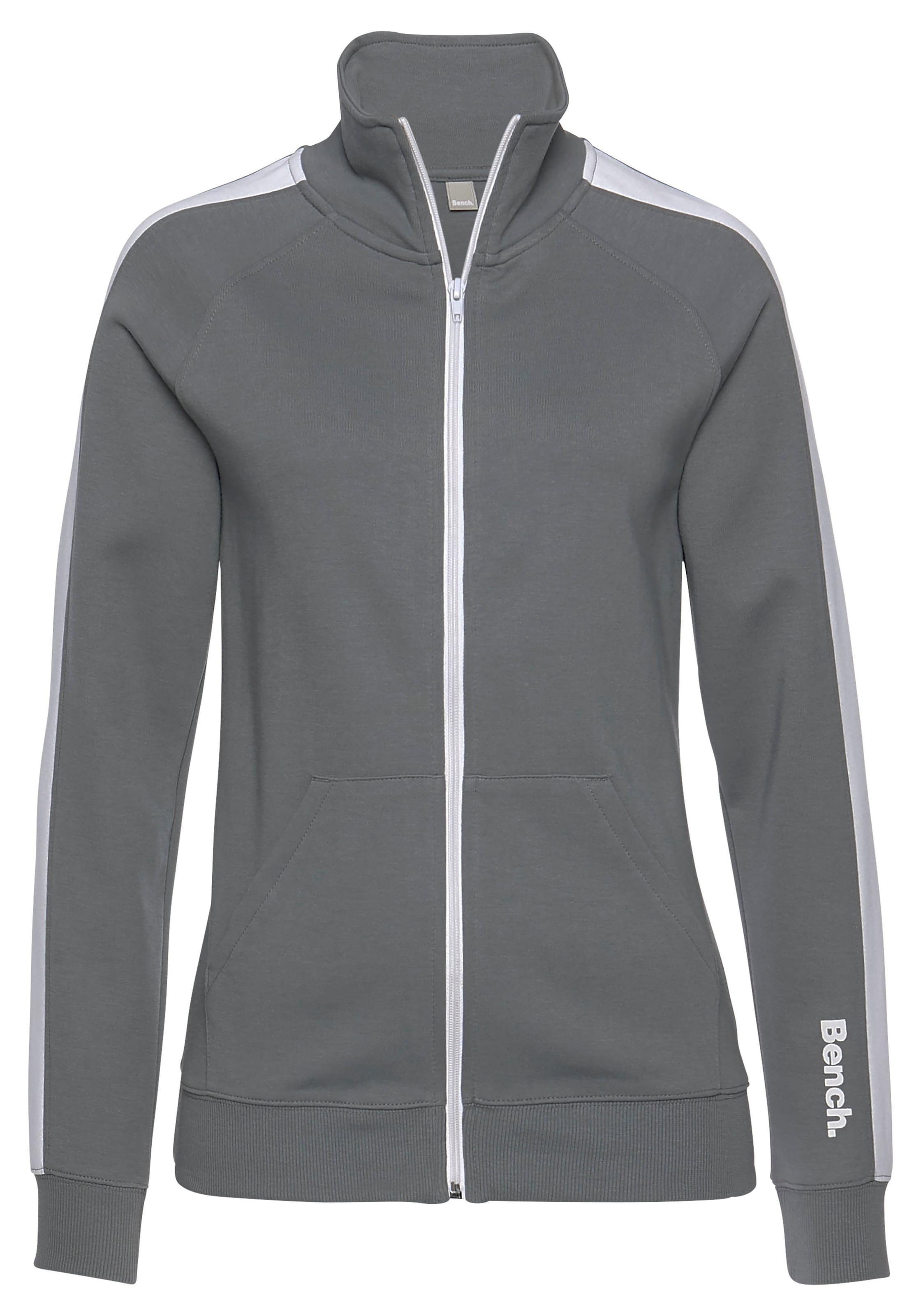 Sweatjacke, mit Seitenstreifen und Stehkragen, Loungewear