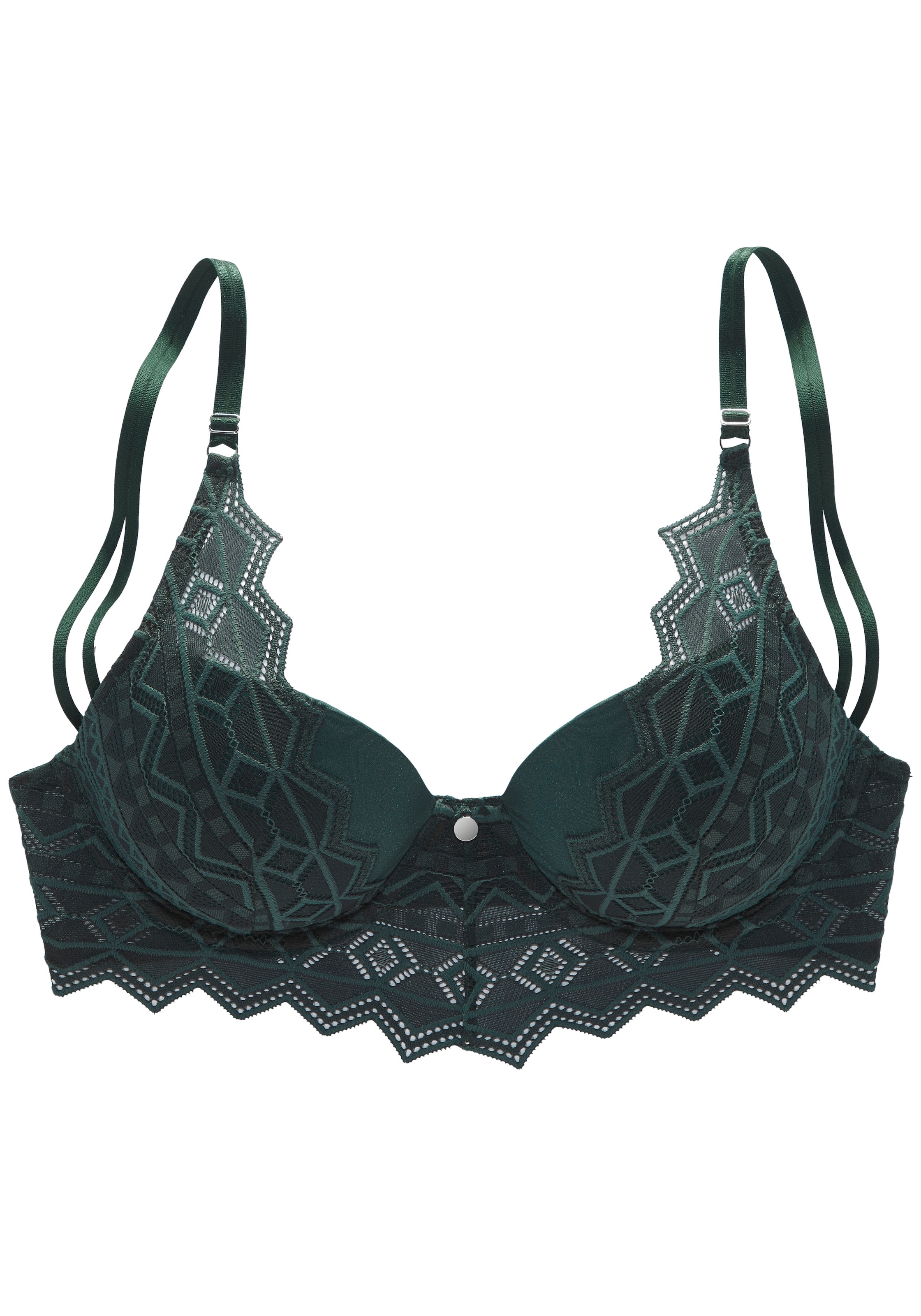 s.Oliver Push-up-BH »Romane«, mit Bügel und graphischer Spitze in transparenter Optik, Dessous