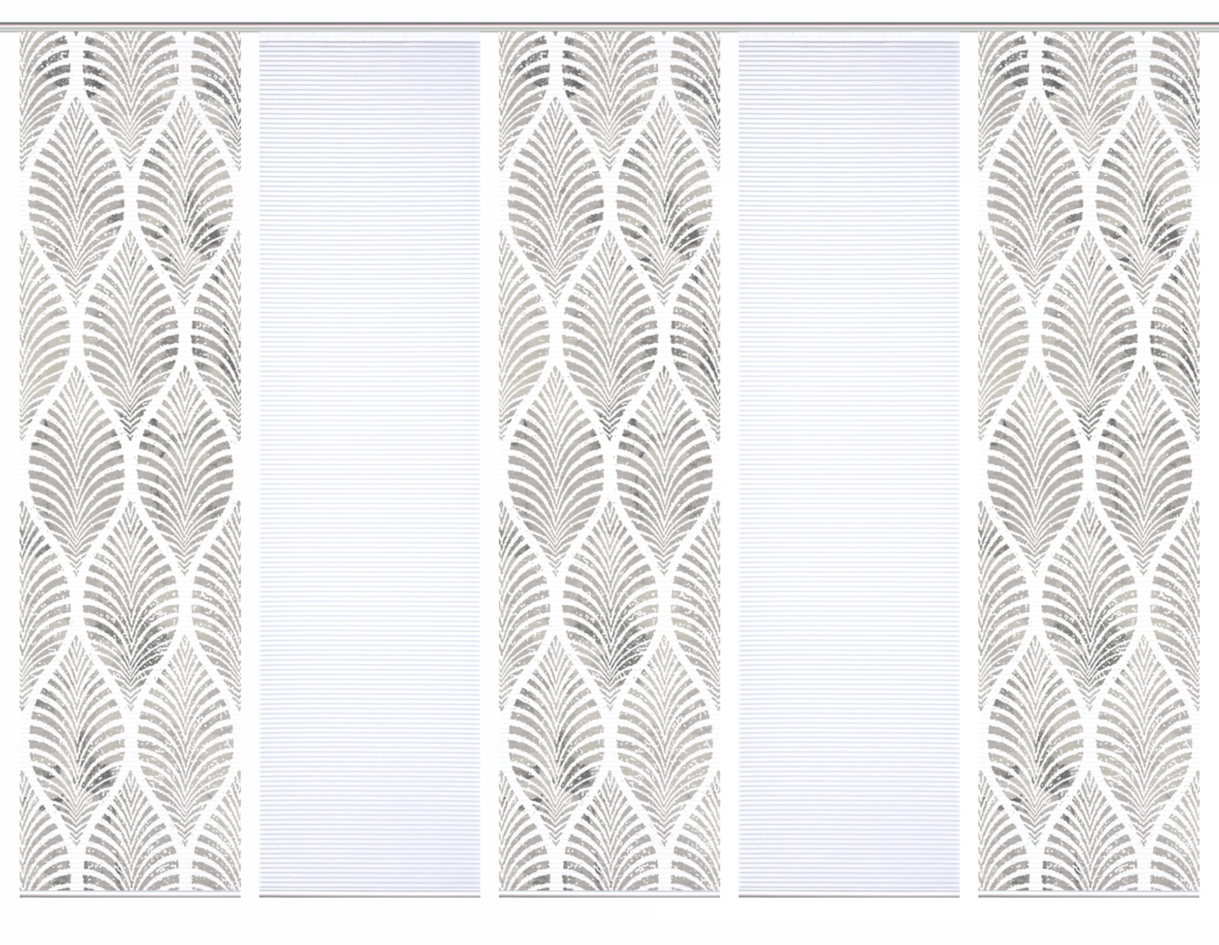 HOME in green Schiebegardine »VIDARO« Paneelwagen 5 Stk. tlg. SET DIGITALDRUCK,BAMBUSOPTIK RECYCELT