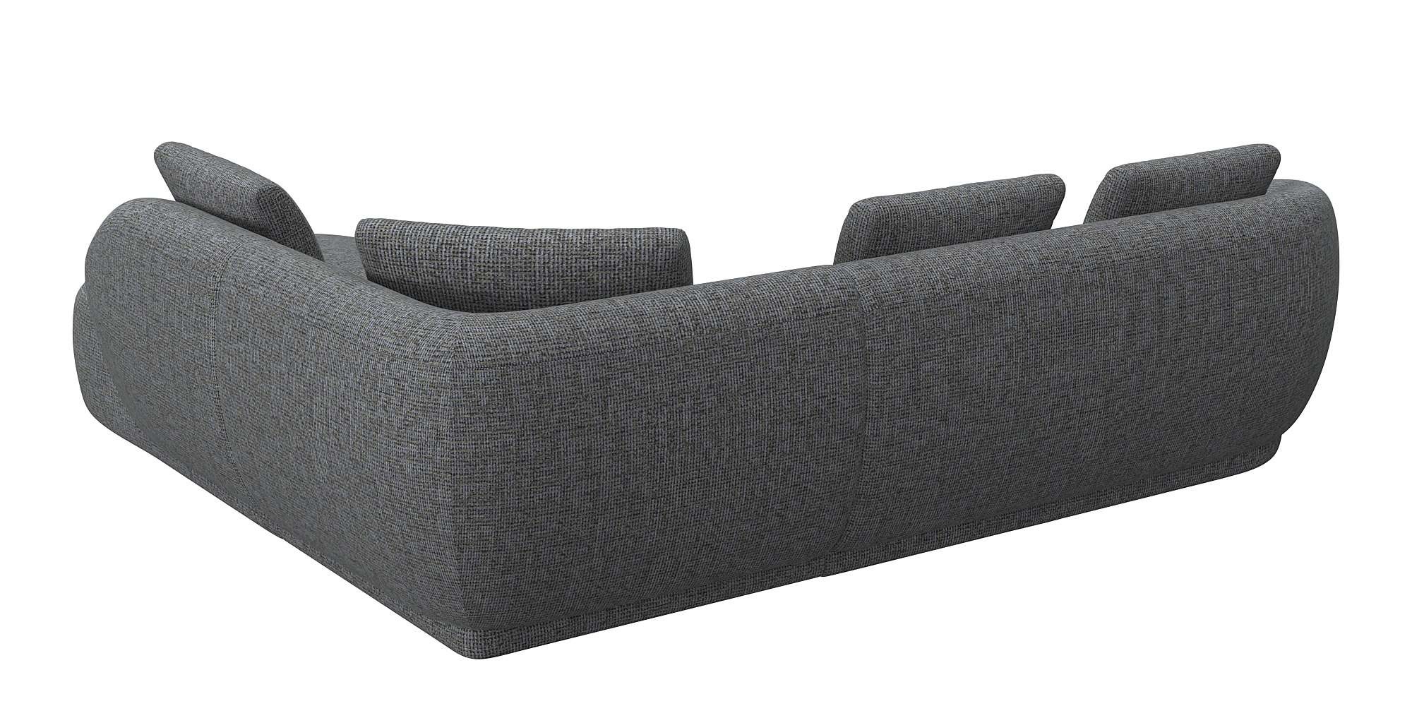 FLEXLUX Ecksofa »Torino, rund, L-Form, Sofa-Ecke mit Ottomane«, Modernes, organisches Sofa-Design, Kaltschaum, Wellenunterfederung