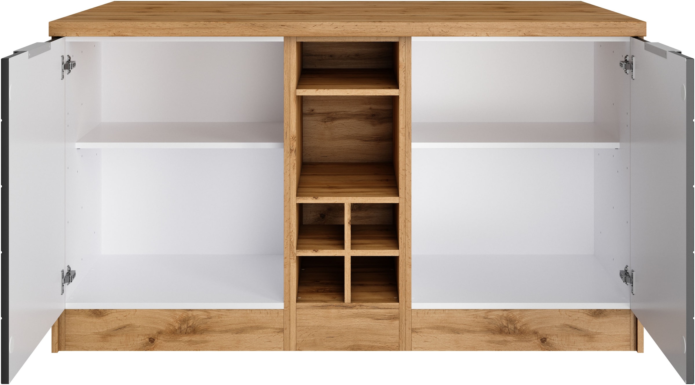 KOCHSTATION Kücheninsel »KS-Luhe, Breite 153 cm, mit Flaschenregal« MDF-Fronten, Arbeitsplatte 38mm stark