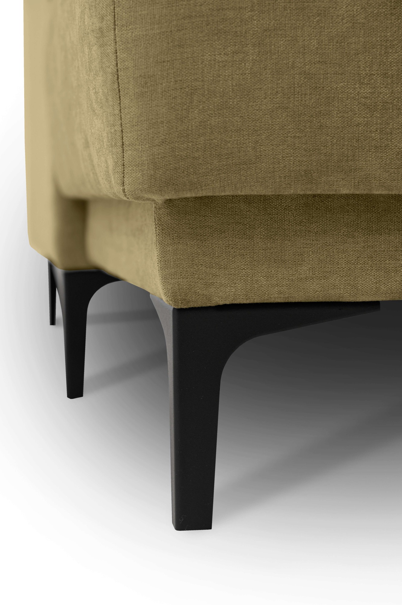 Places of Style Wohnlandschaft »XXL Sofa Oland, Struktur, Flachgewebe, Luxus-Microfaser, Boucle«, U-Form, 342 cm, Wellenunterfederung, Skandi-Design, Metallfüße