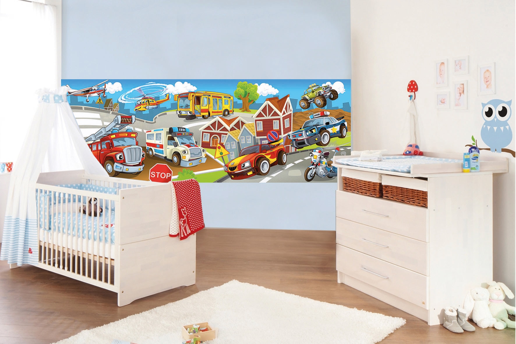 Papermoon Fototapete »Kids Cars Panorama«, matt